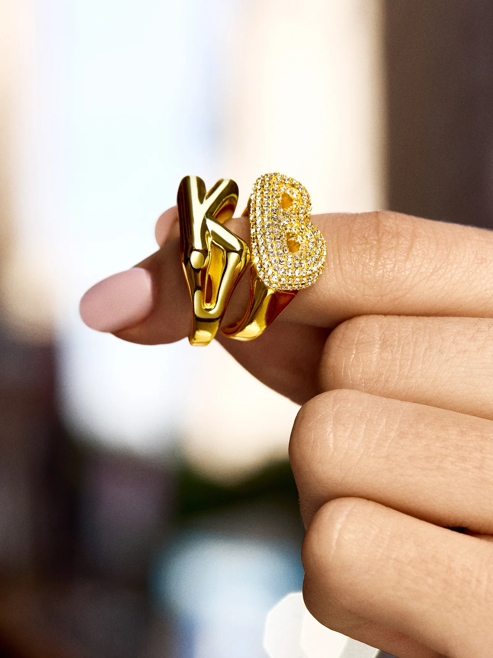 Bubble Initial Ring - Gold Plated Brass