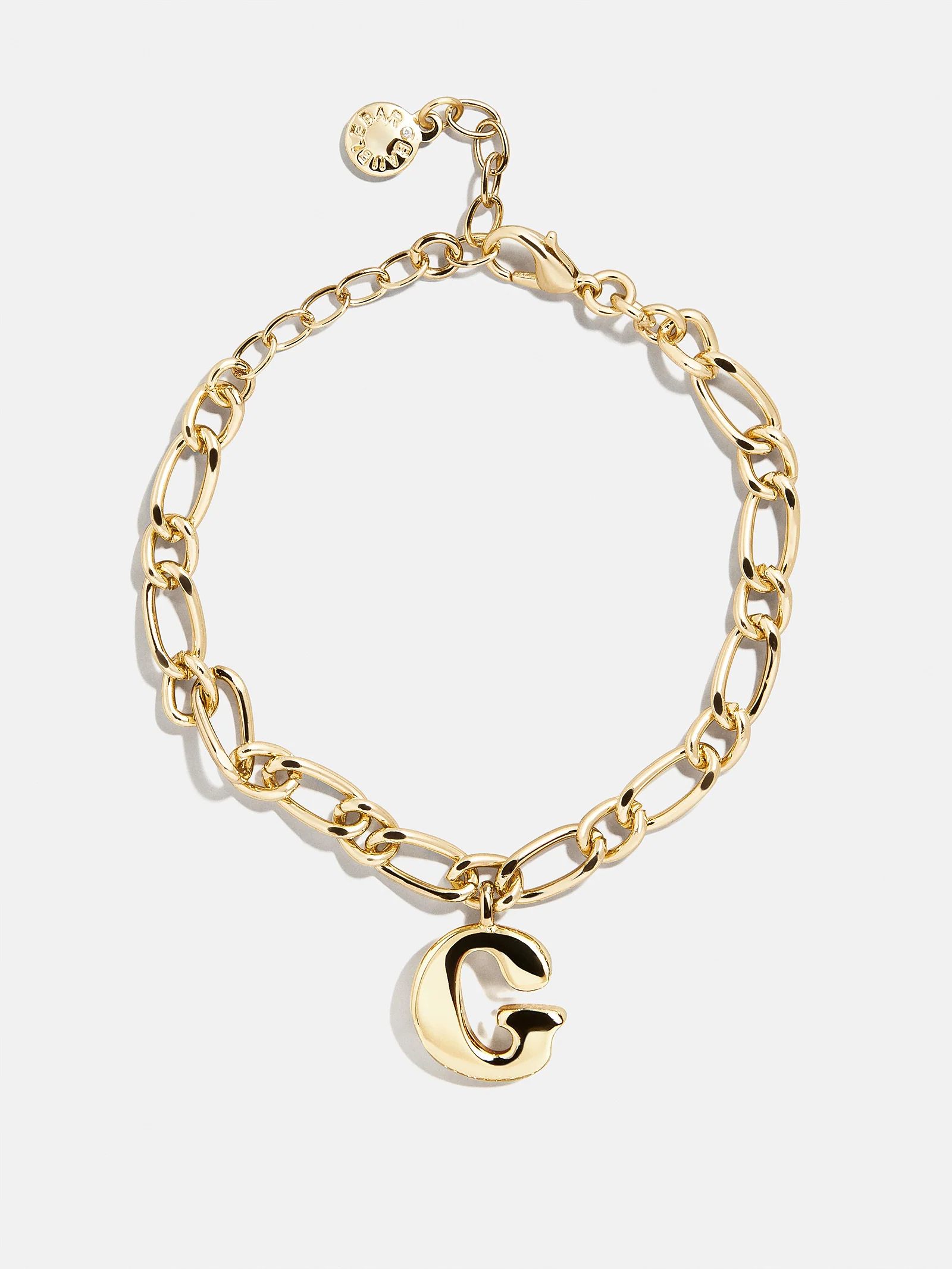 Chunky Charm Initial Bracelet - Gold