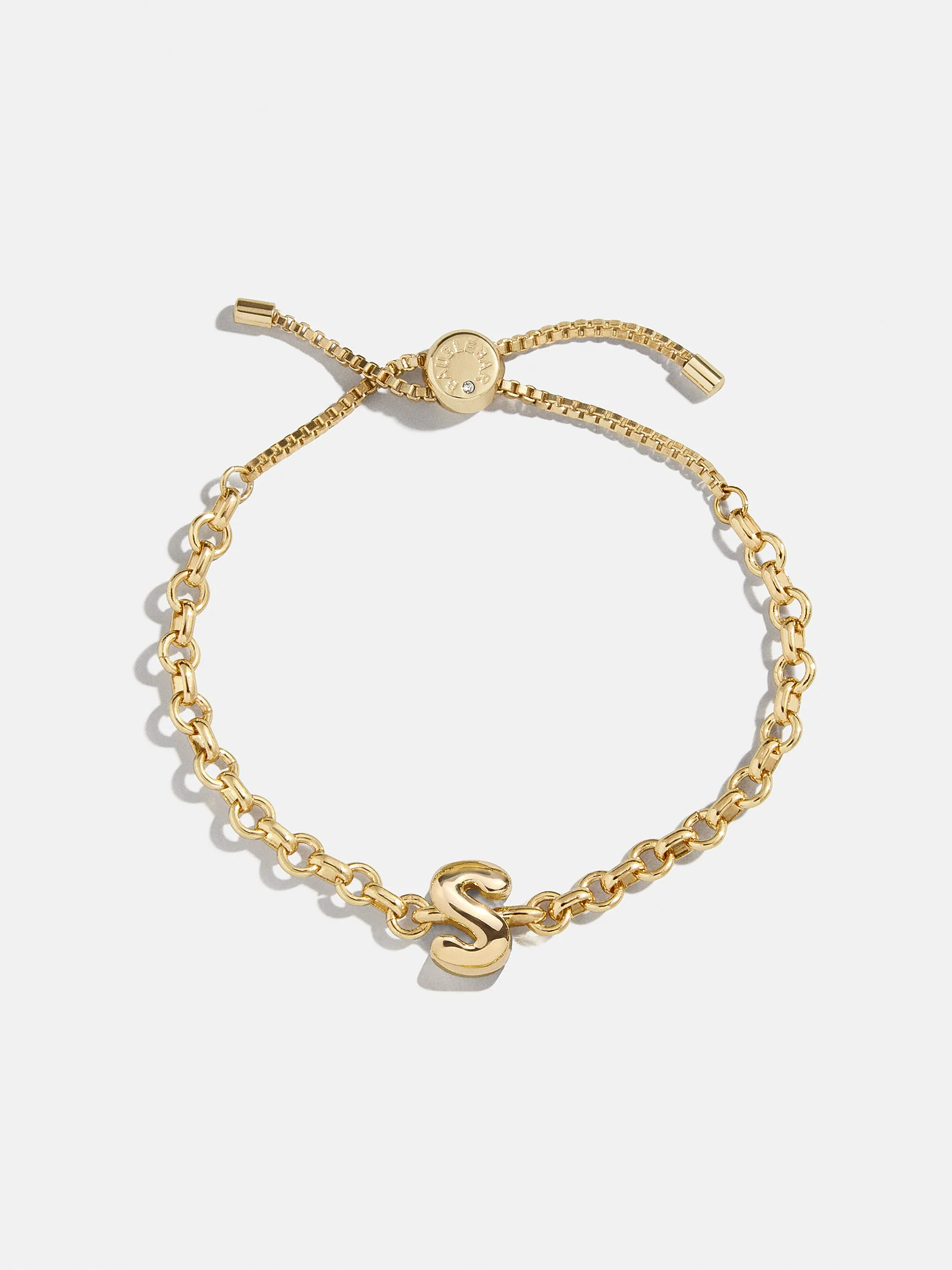 Chunky Bubble Initial Bracelet - Gold