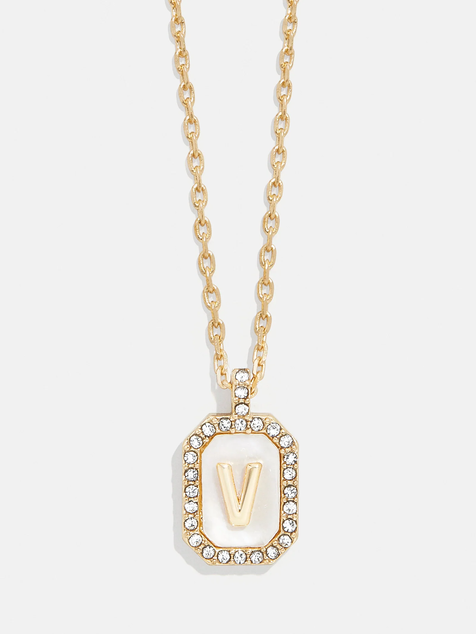 Gold & Mother of Pearl Initial Necklace - Mother Of Pearl