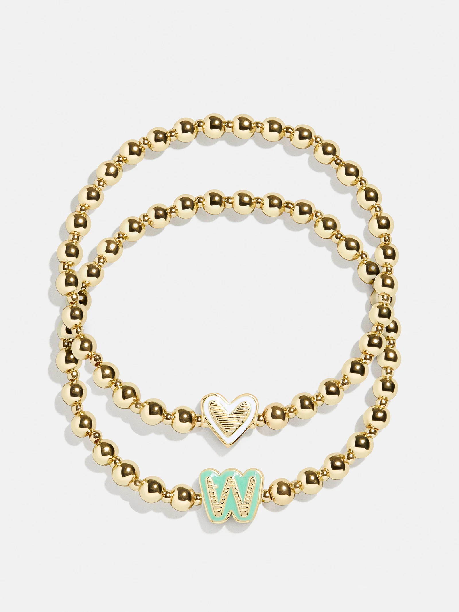 Initial & Heart Kids' Pisa Bracelet Set - Gold