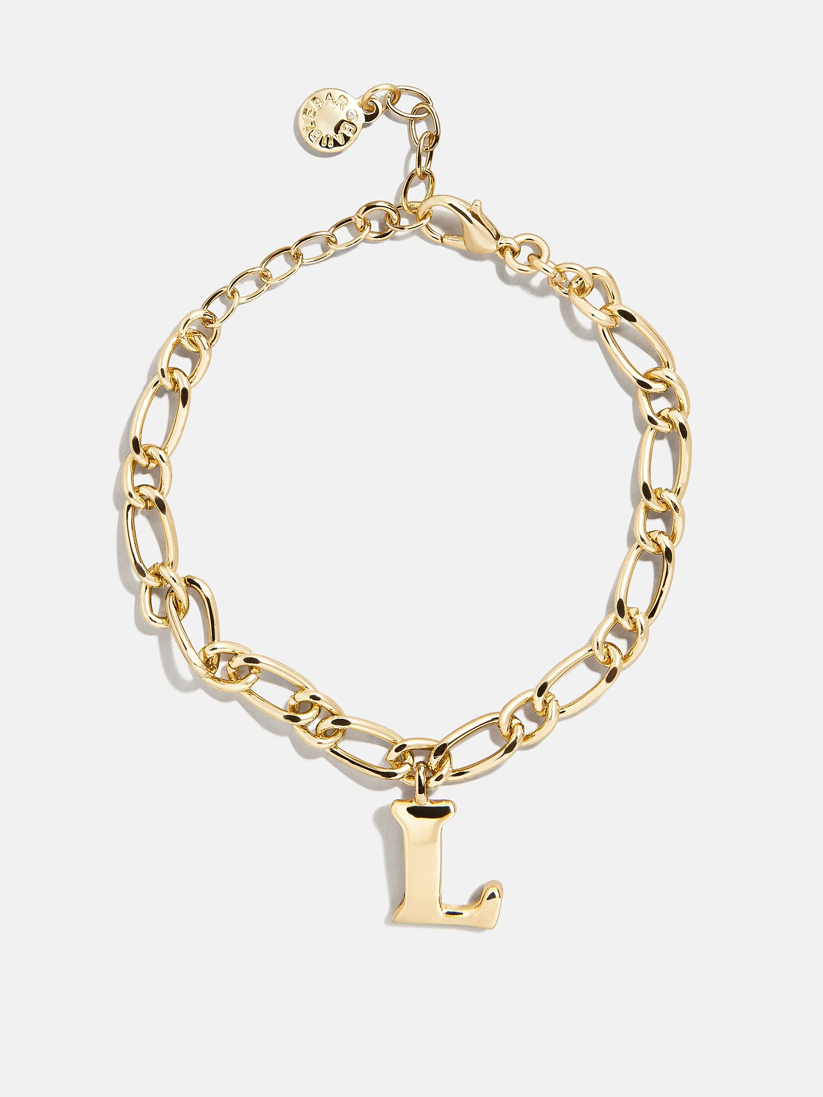 Chunky Charm Initial Bracelet - Gold