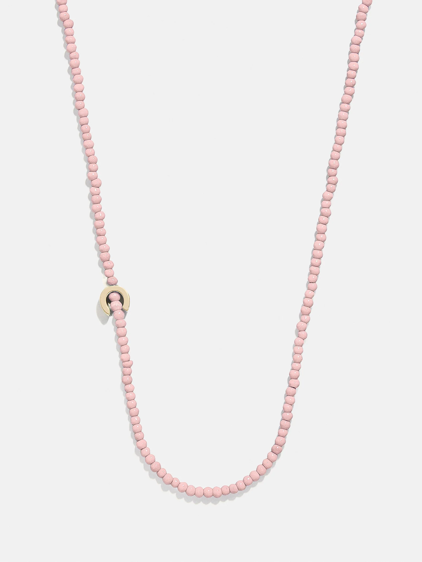 Rose Quartz Semi-Precious Initial Necklace - Rose Quartz