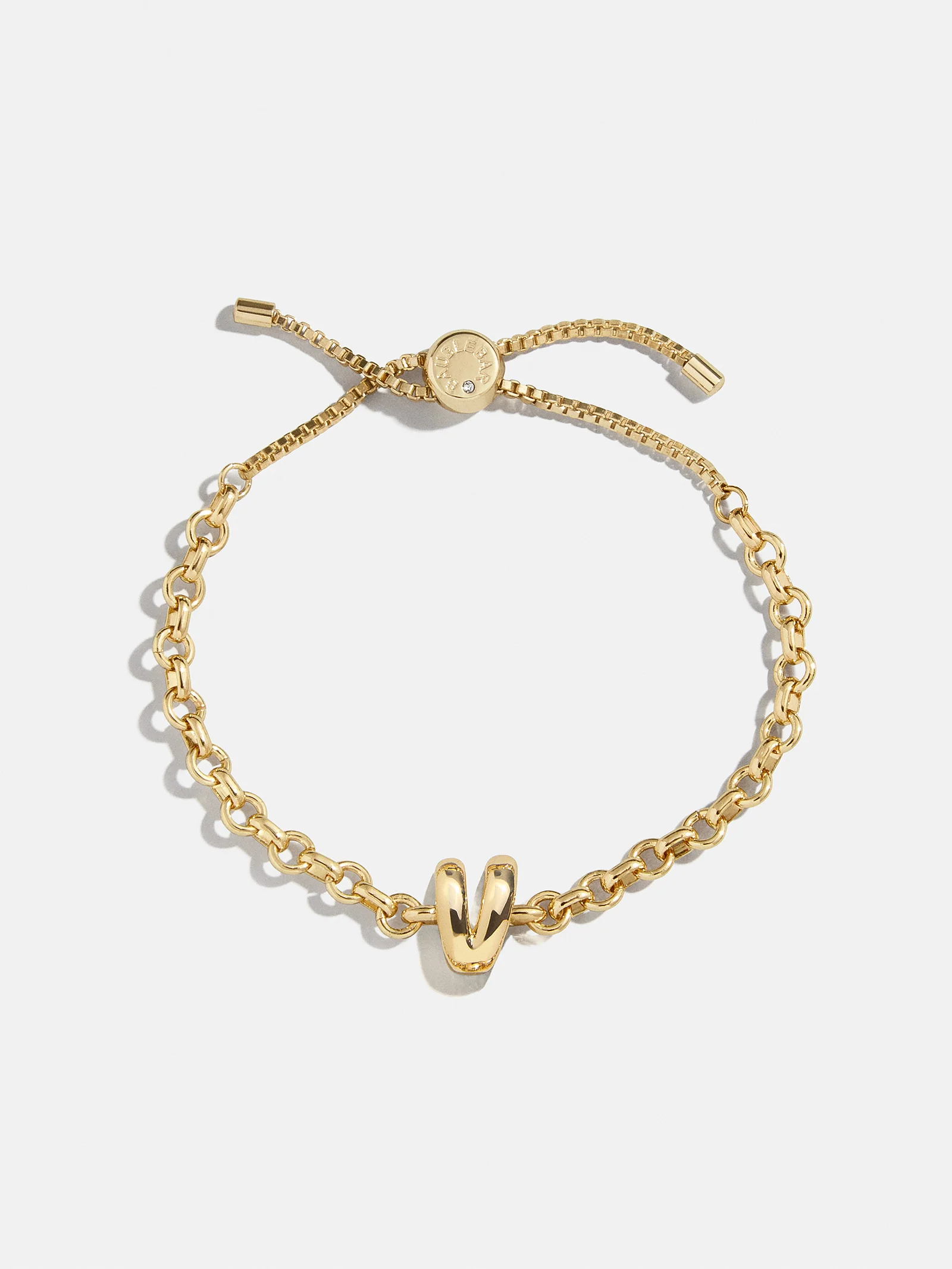 Chunky Bubble Initial Bracelet - Gold