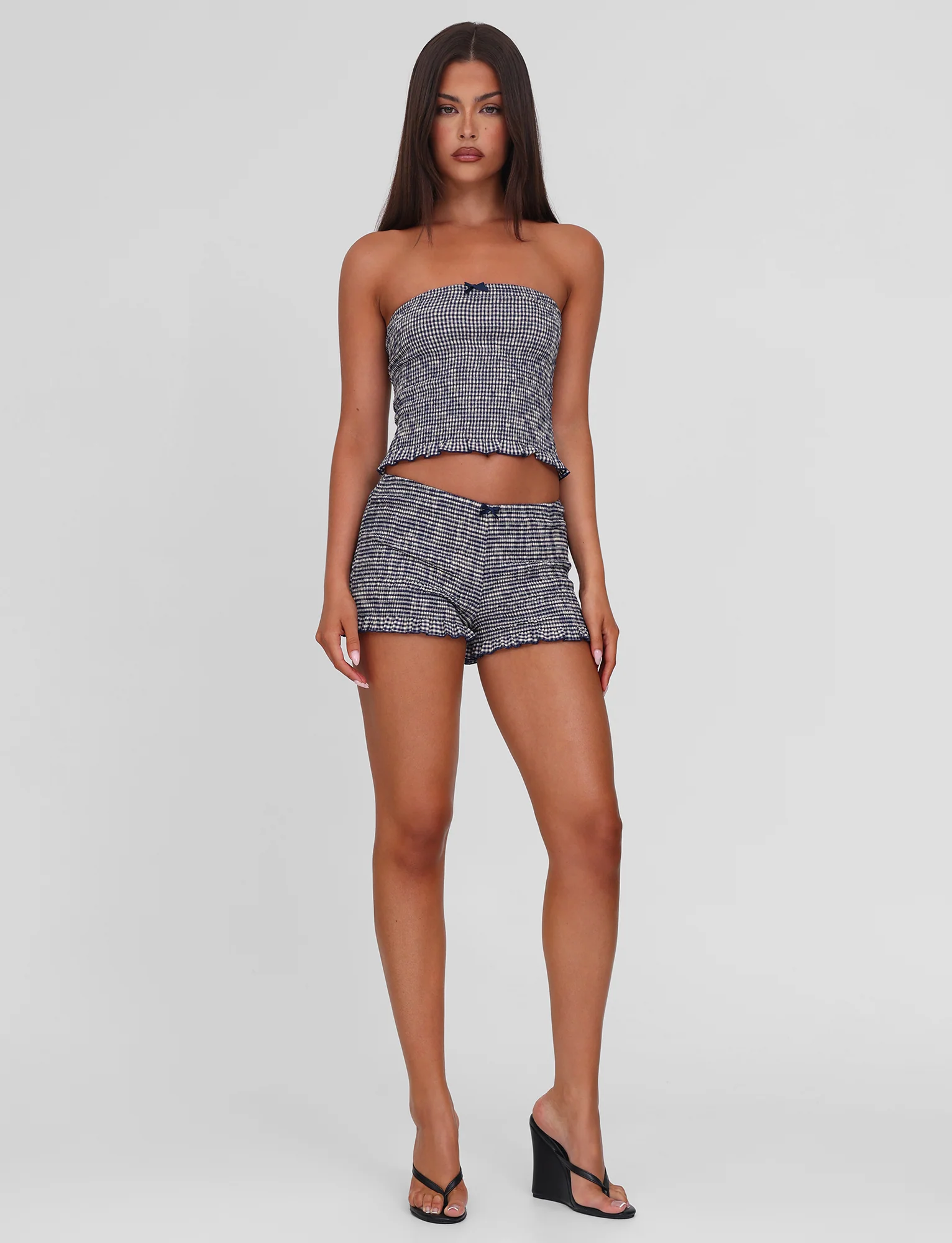 ERYNN SHORTS - NAVY GINGHAM