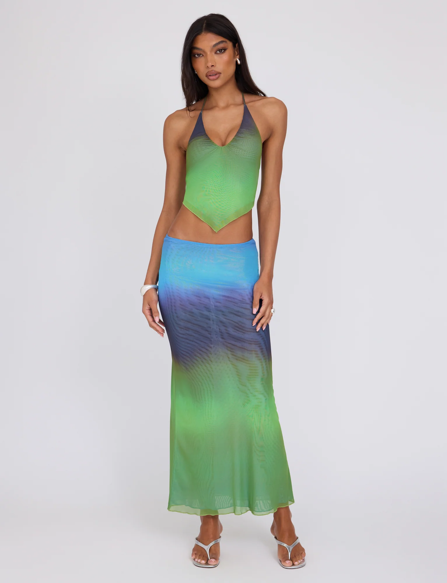 NOELY SKIRT - MULTI : OMBRE : GRADIENT STRIPE