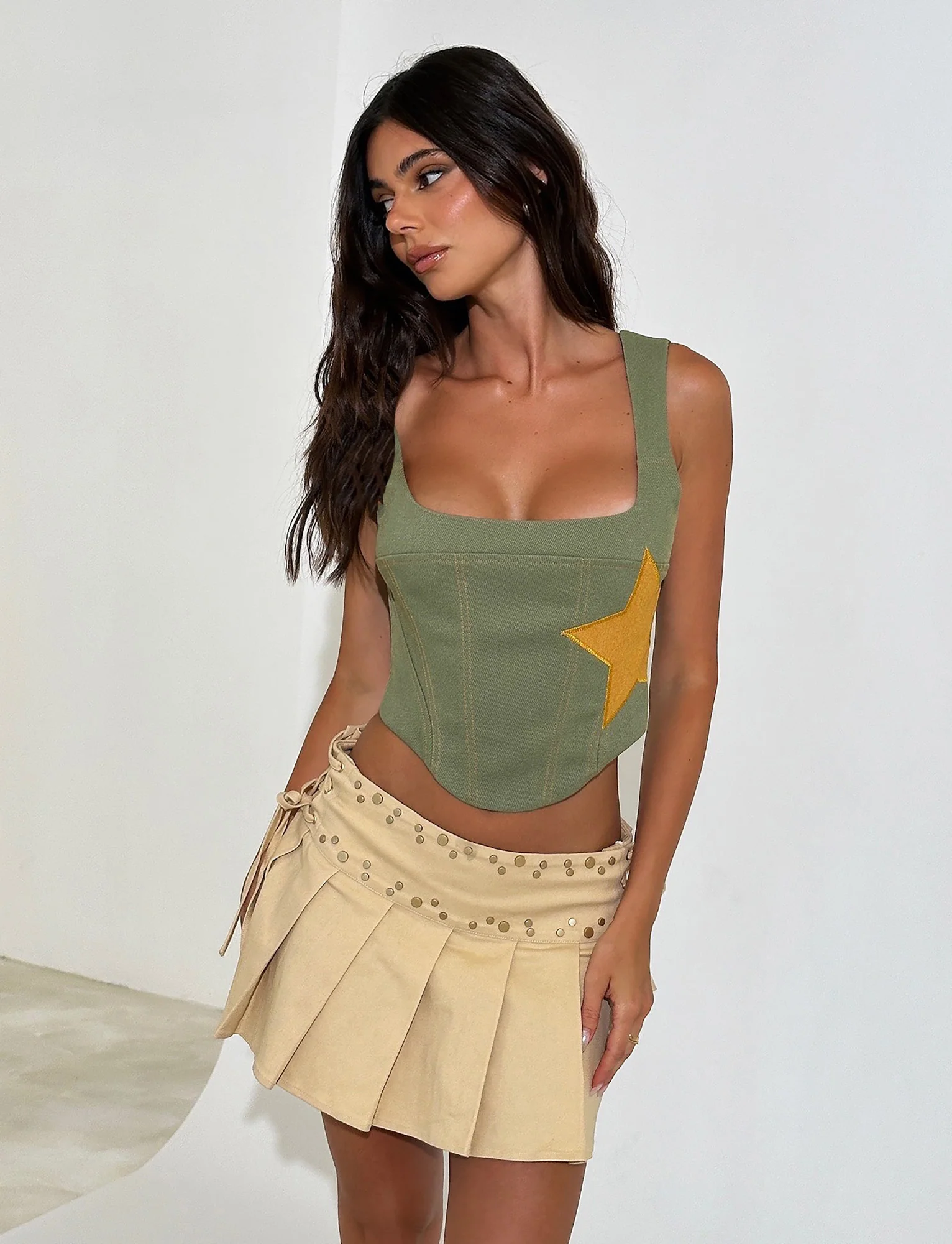 SULLIVAN TOP - GREEN : KHAKI GREEN