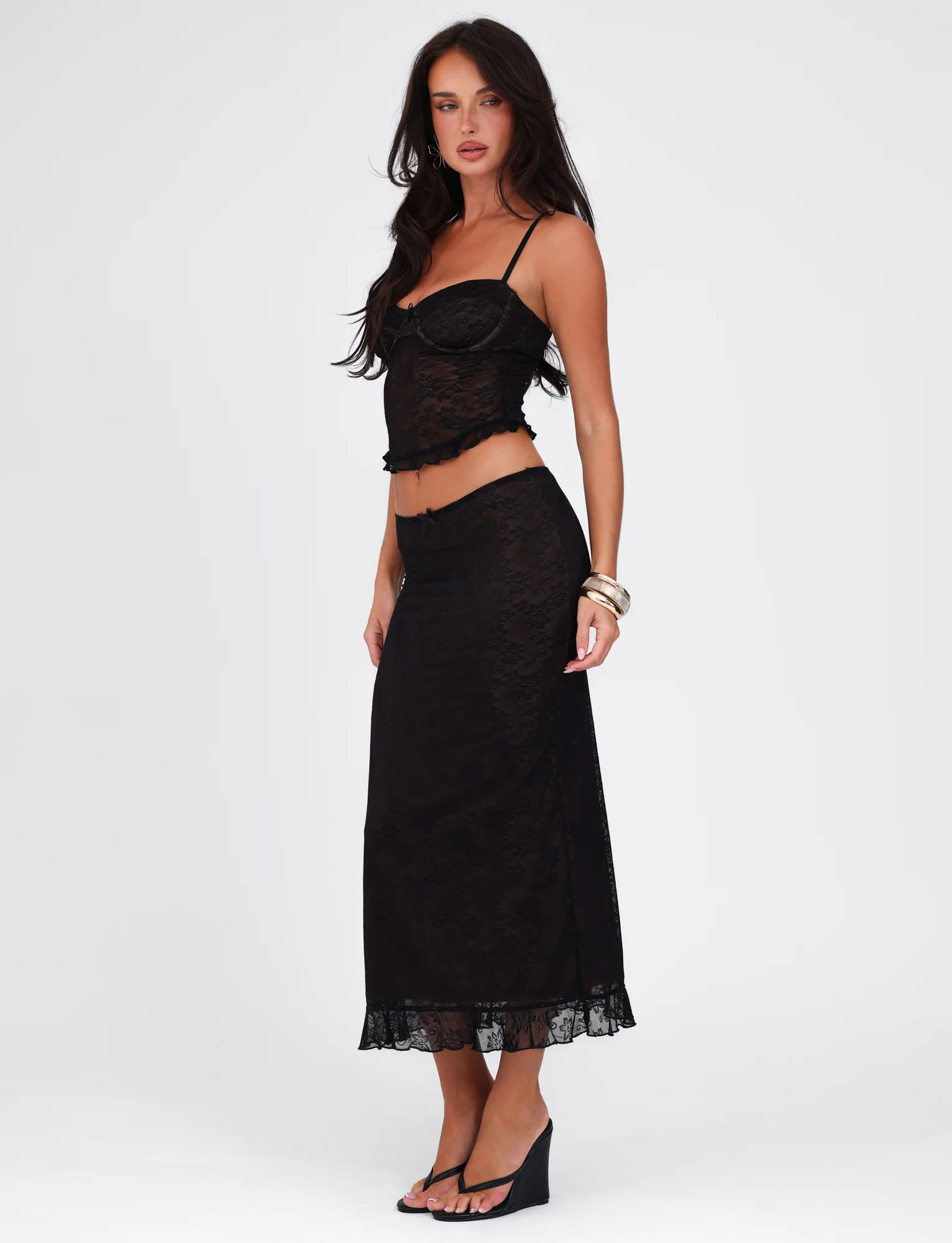 CHARLEIGH SKIRT - BLACK : LACE