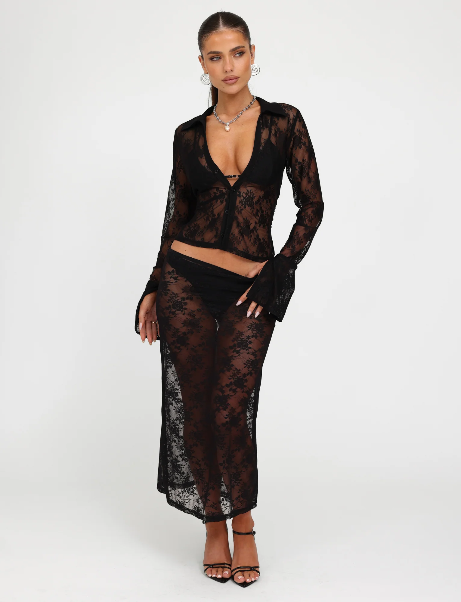 MIRABEL TOP - BLACK : LACE