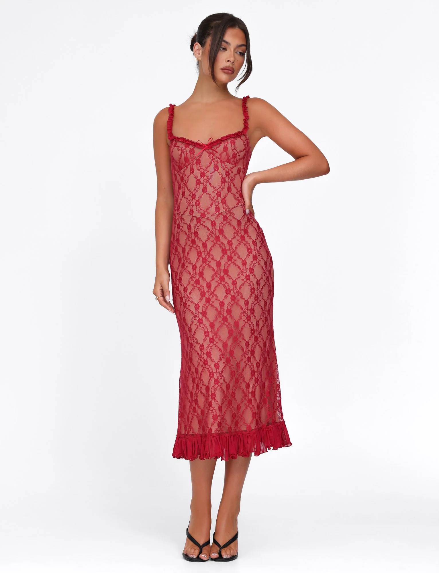 DEJA DRESS - RED : BERRY RED