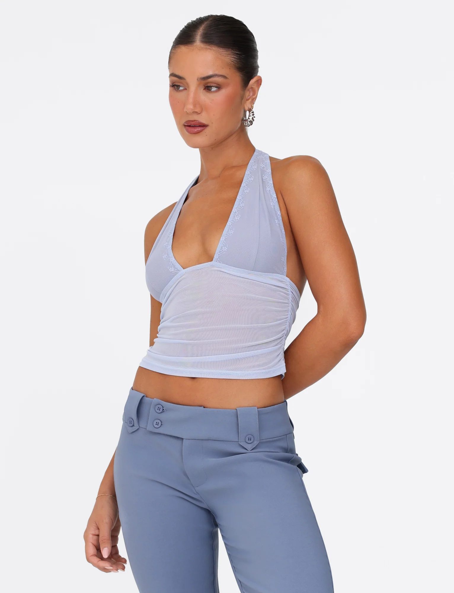 BRESILY TOP - BLUE : STEEL BLUE