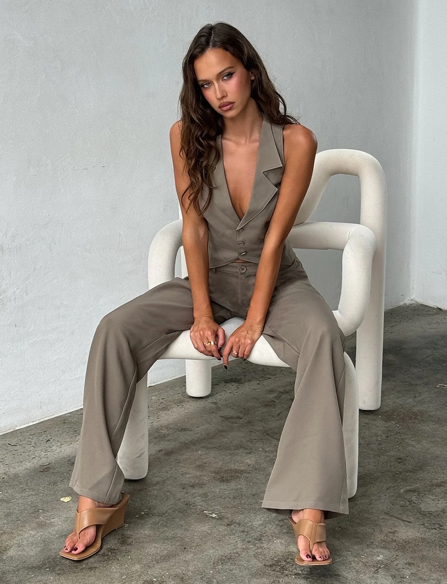 MARJORIE PANT - GREEN : MOSS GREEN : KHAKI