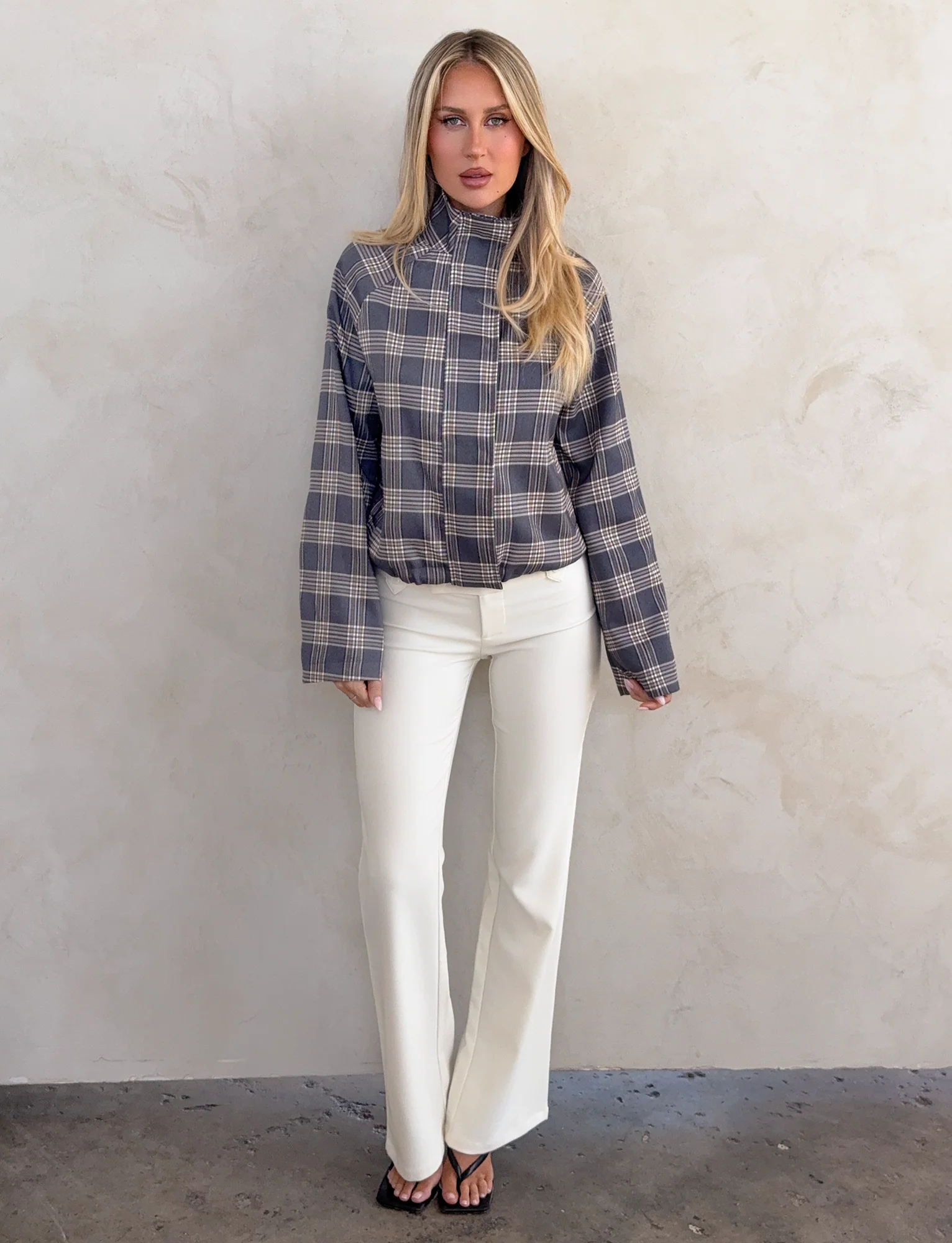 LENNEX JACKET - GREY CHECK