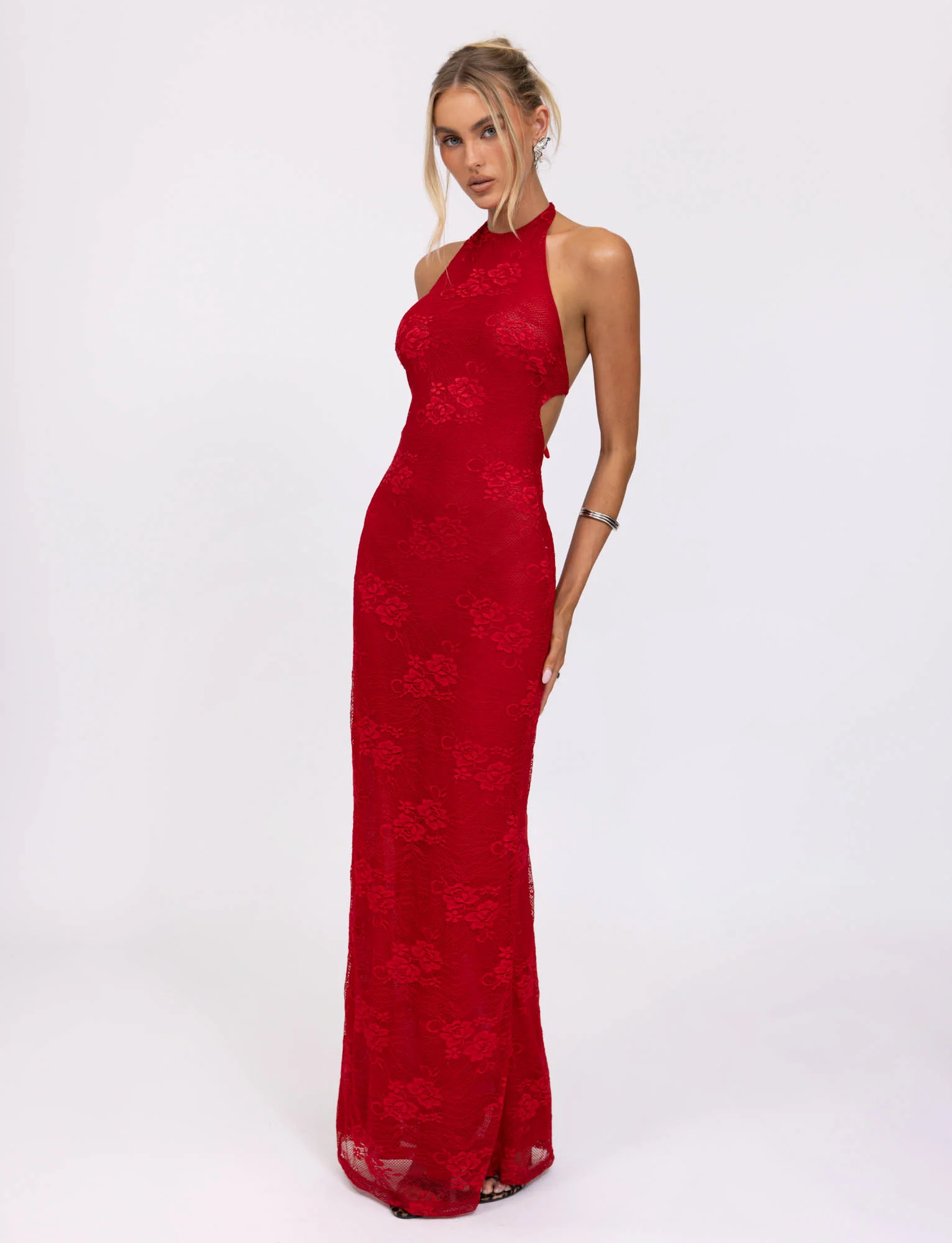 LUCIA DRESS - RED : LACE