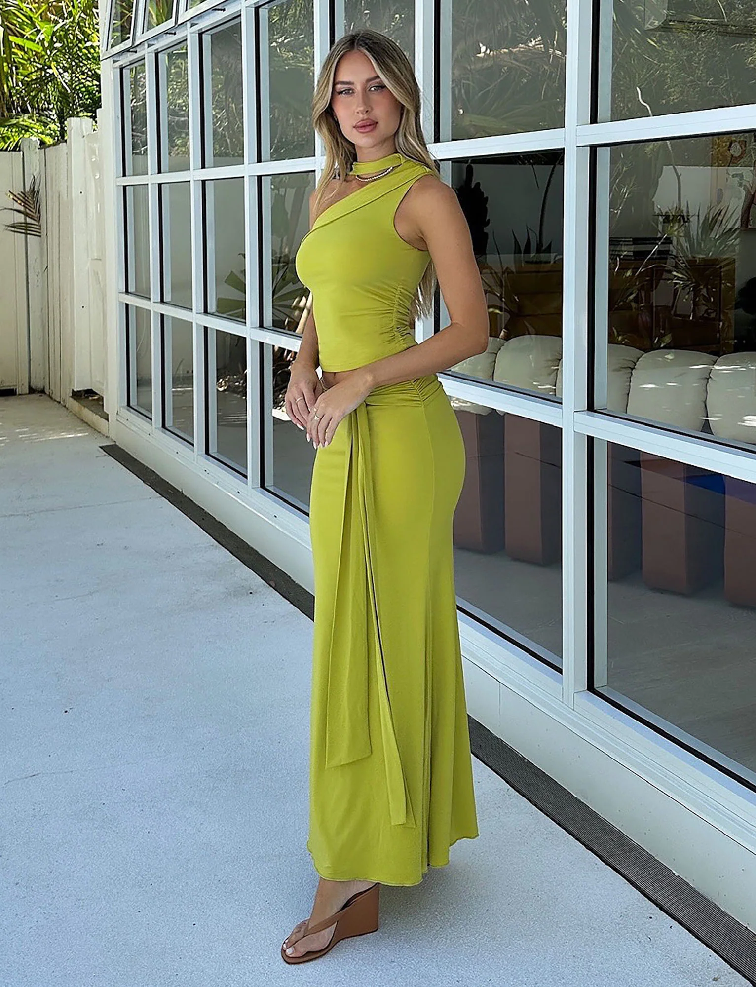 ALLIRA TOP - GREEN : OLIVE GREEN : CHARTREUSE