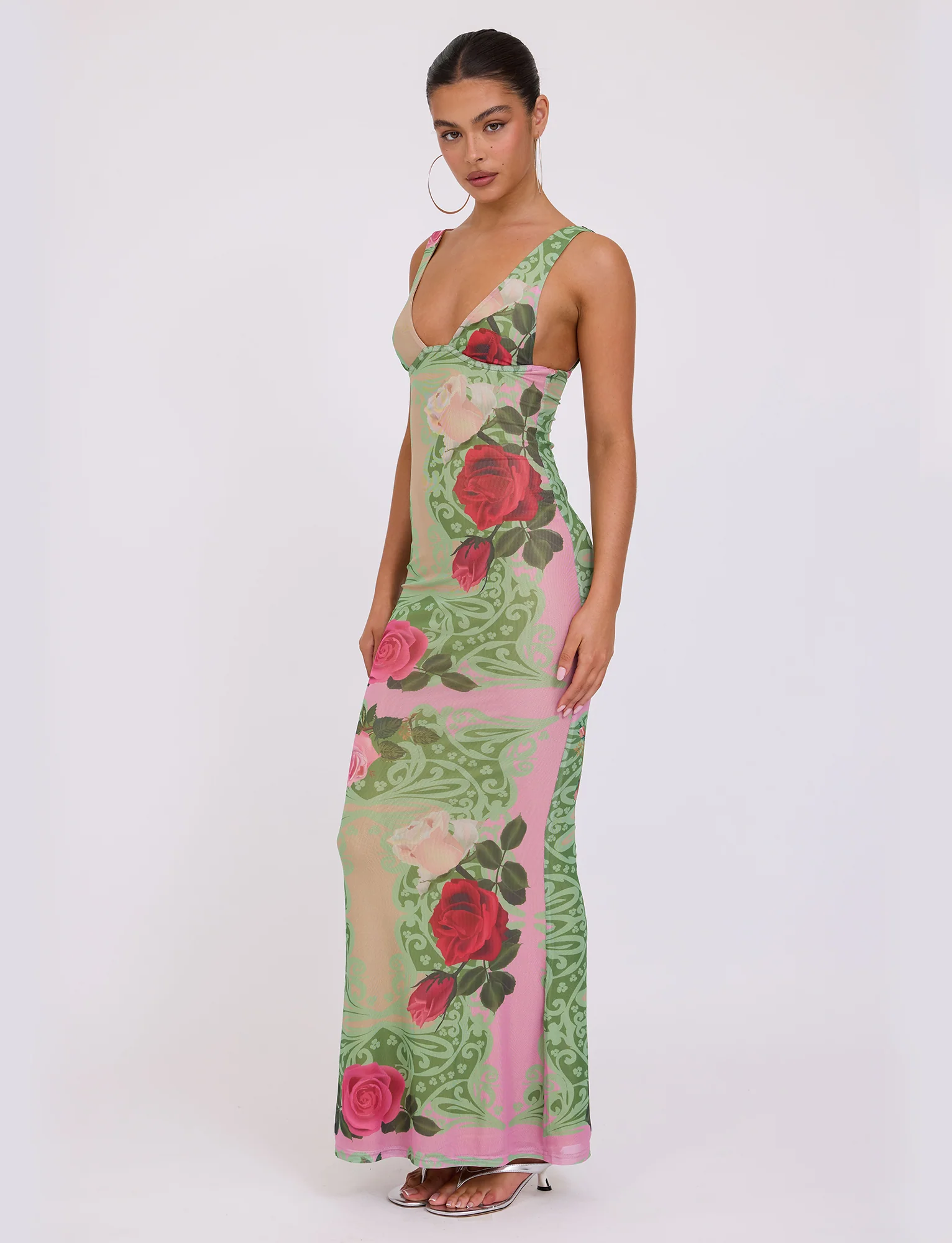 LUNARIA DRESS - MULTI : MACRO FLORAL : SUMMER ROSE