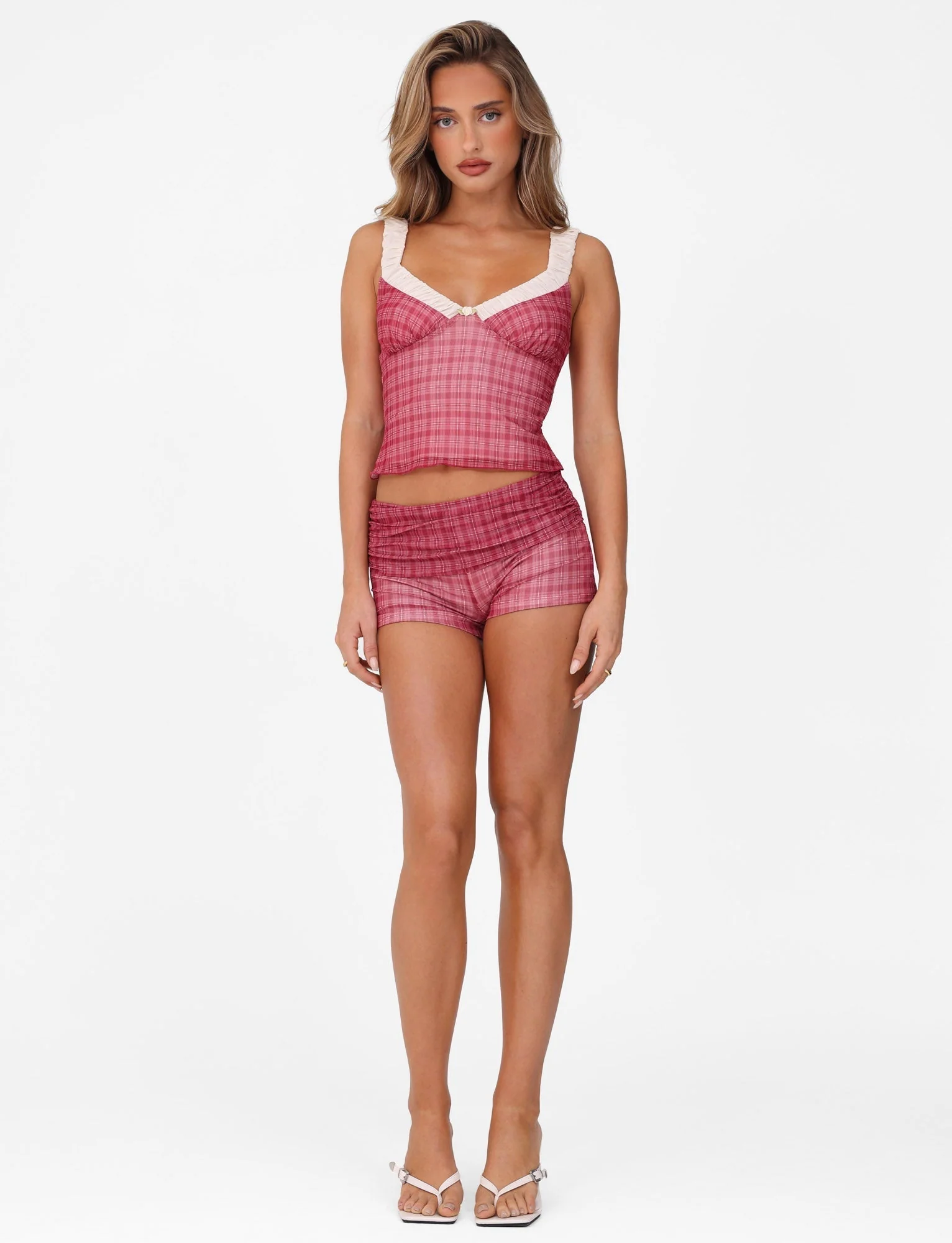 AMARAN SHORT - RED : RED CHECK