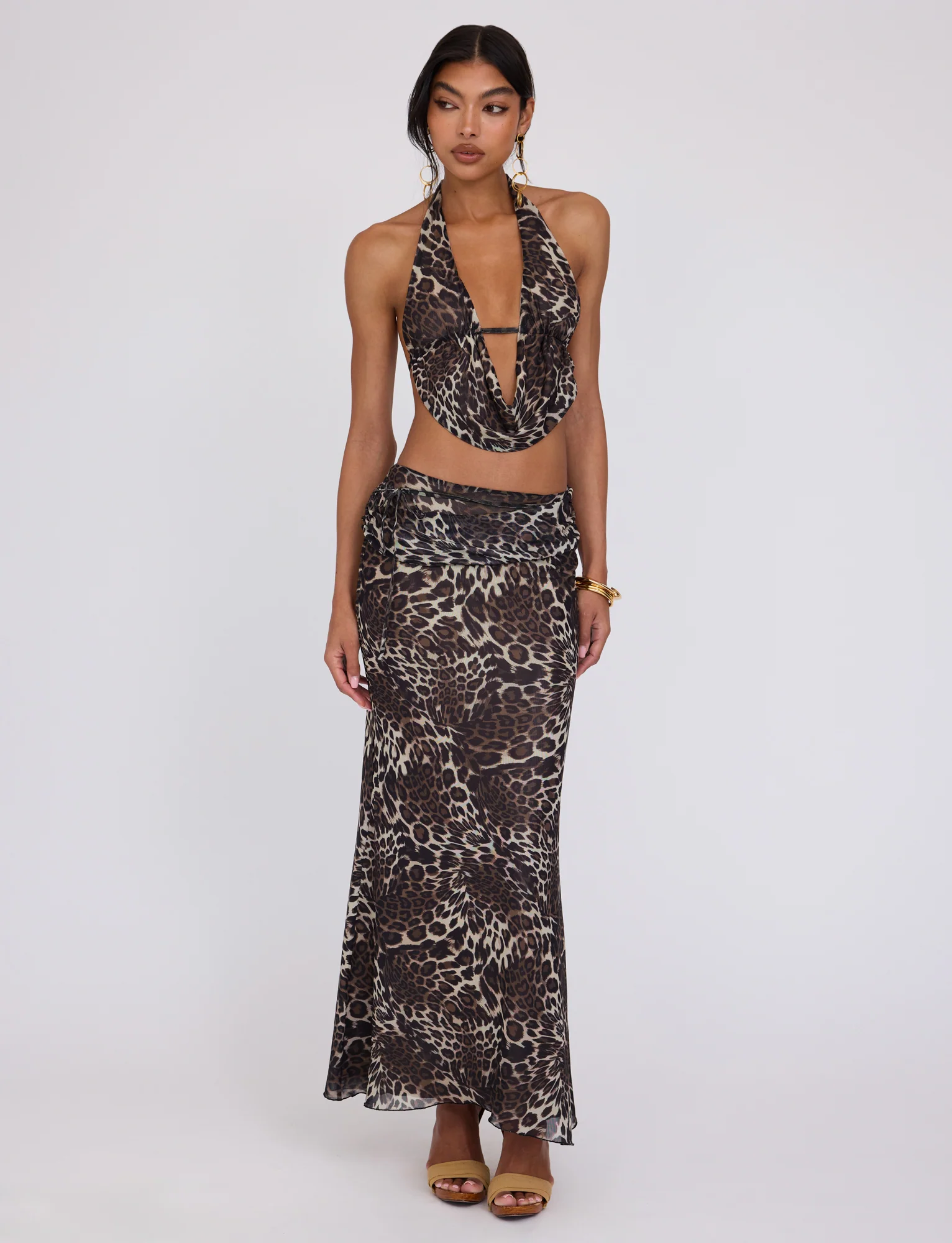 PEARL MAXI SKIRT - MULTI : LEOPARD