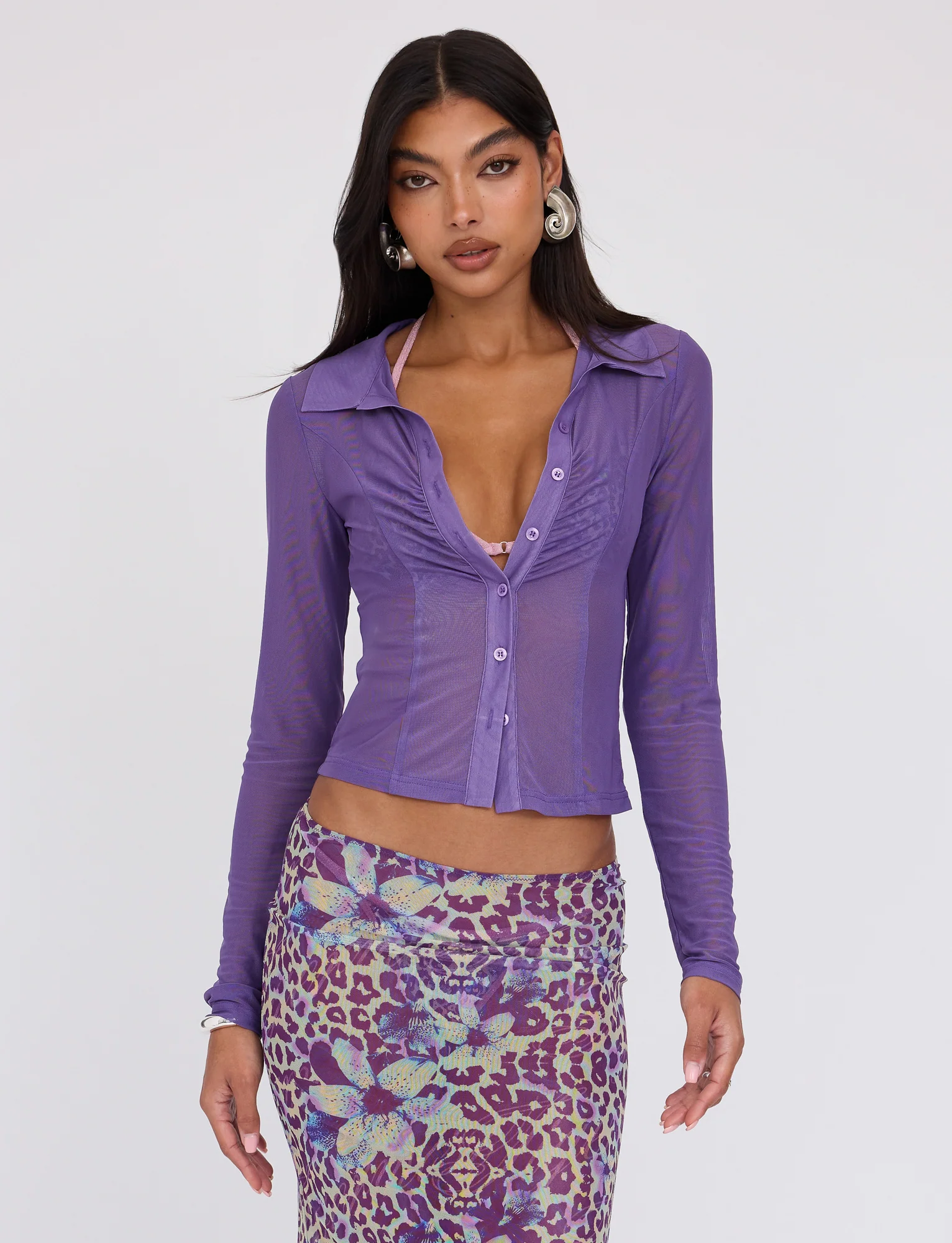 AHLING LONG SLEEVE TOP - PURPLE