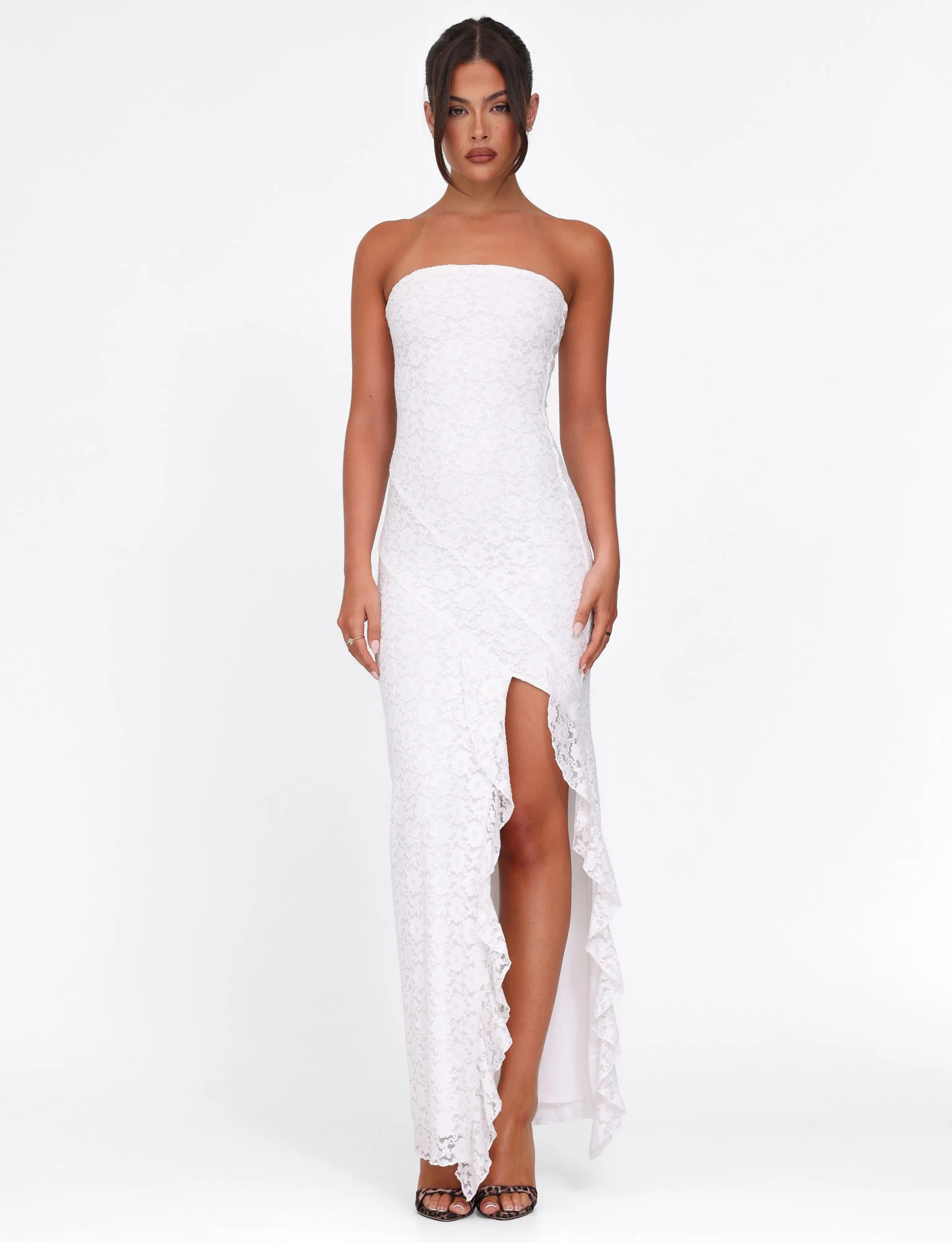 THEO LACE MAXI DRESS - WHITE