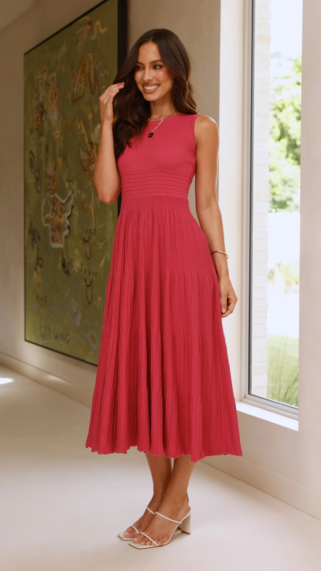 Kaida Midi Dress - Berry