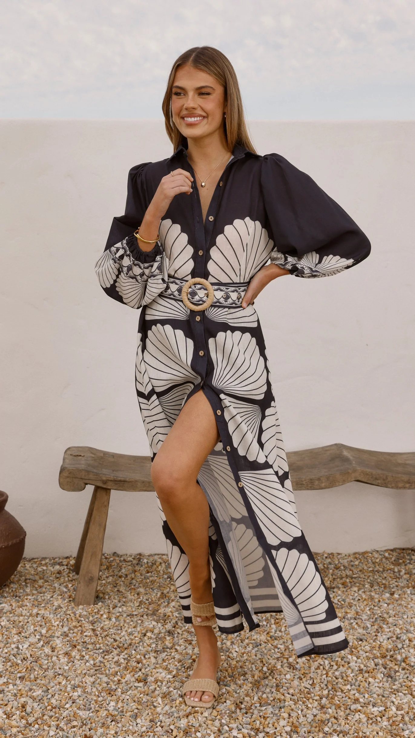 Cheyenne Long Sleeve Maxi Dress - Black