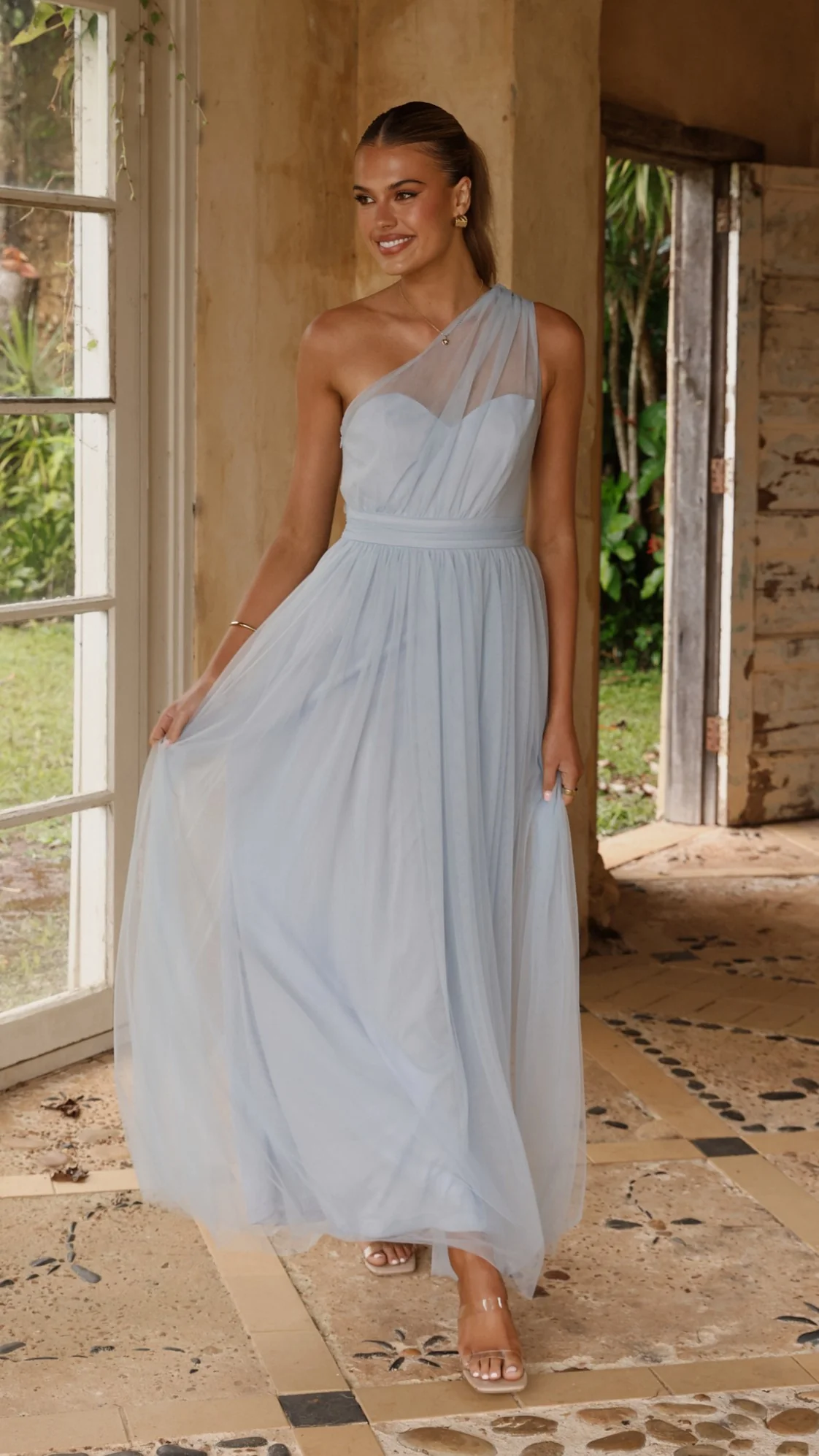 Talissa Tulle Maxi Dress - Blue