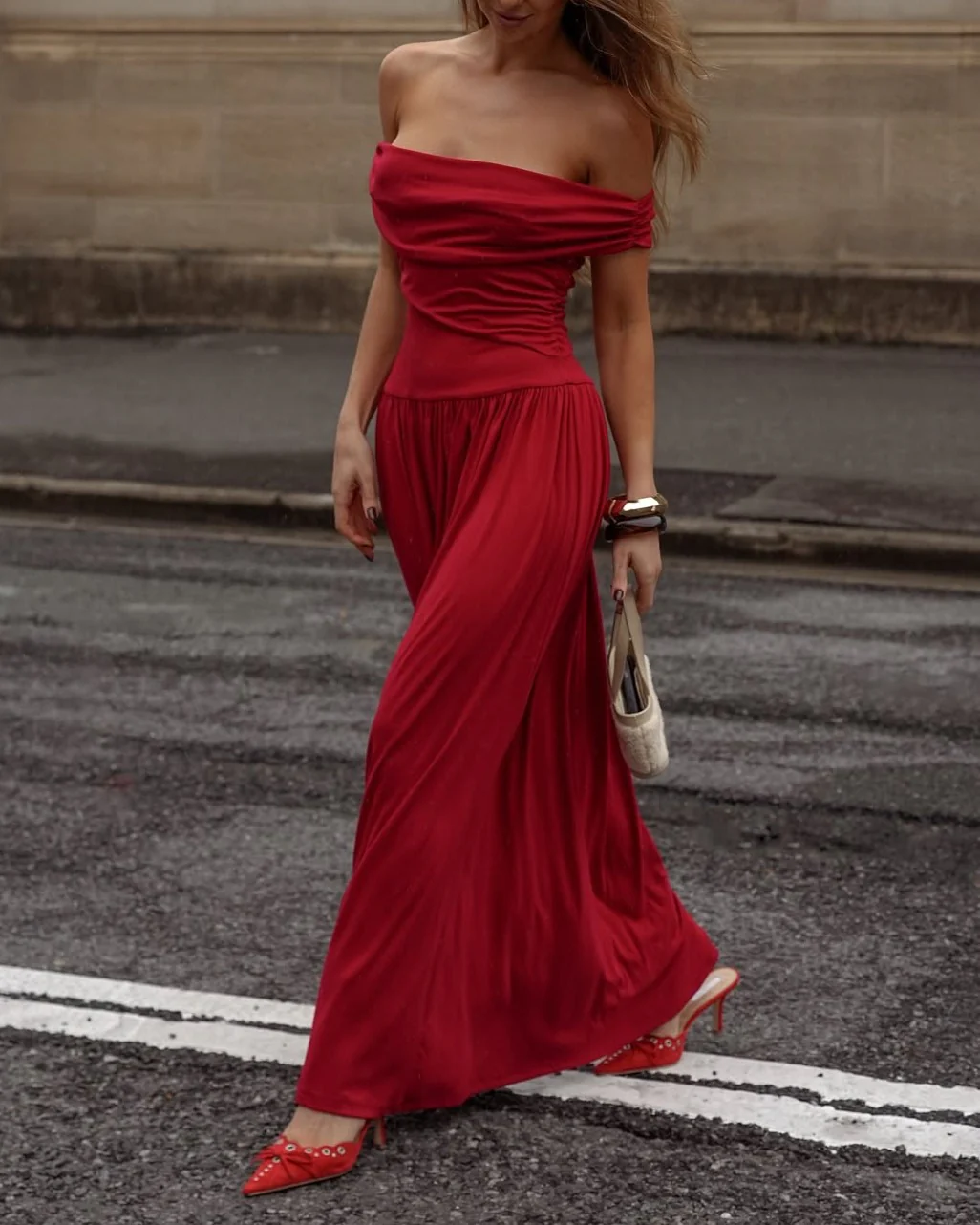 Manalla Maxi Dress - Cherry