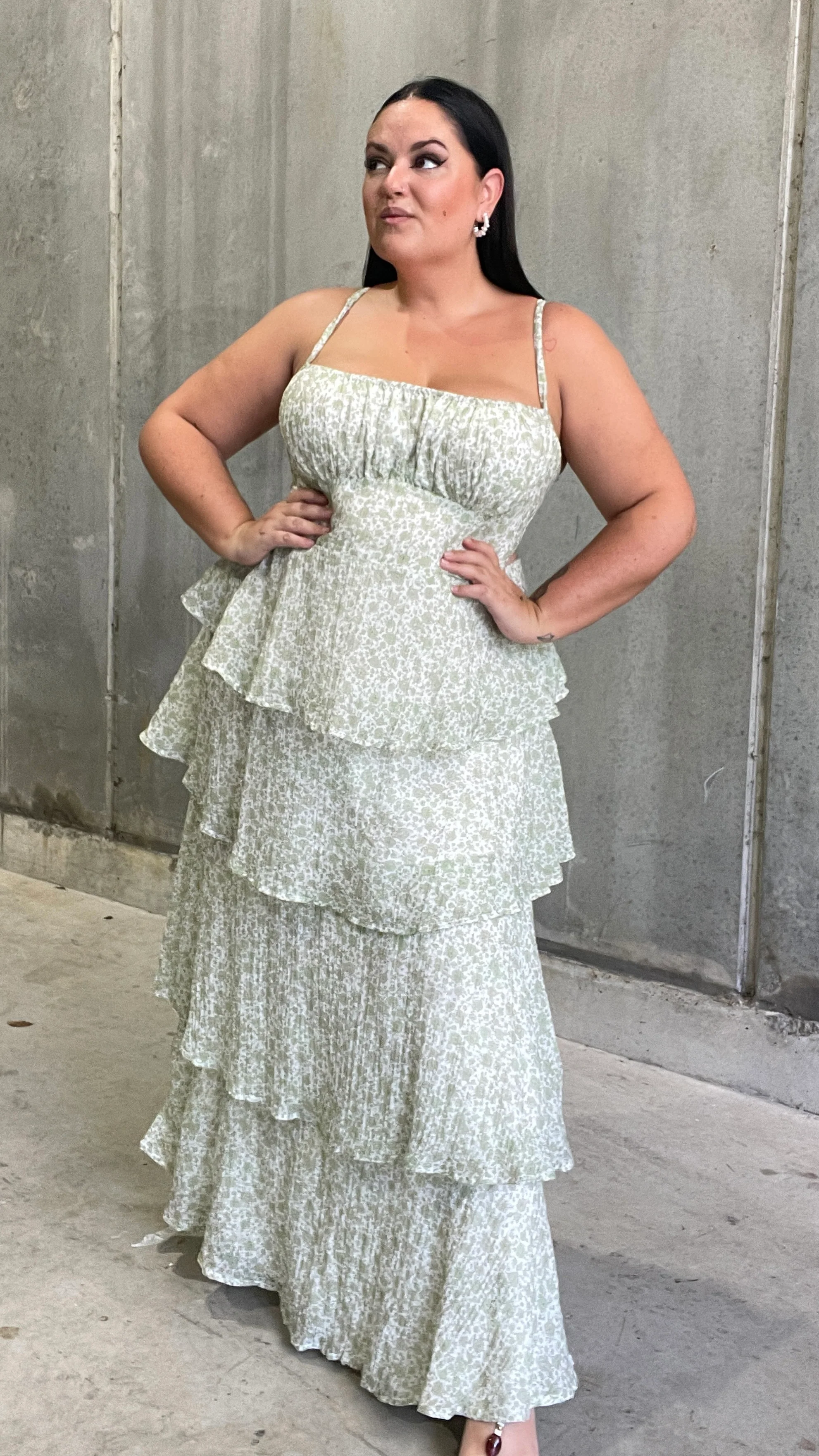 Page Maxi Dress - Green Floral