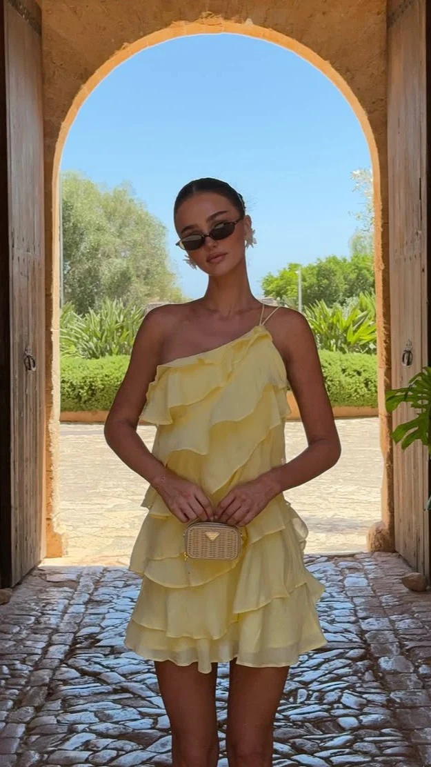 Cassidi Mini Dress - Lemon