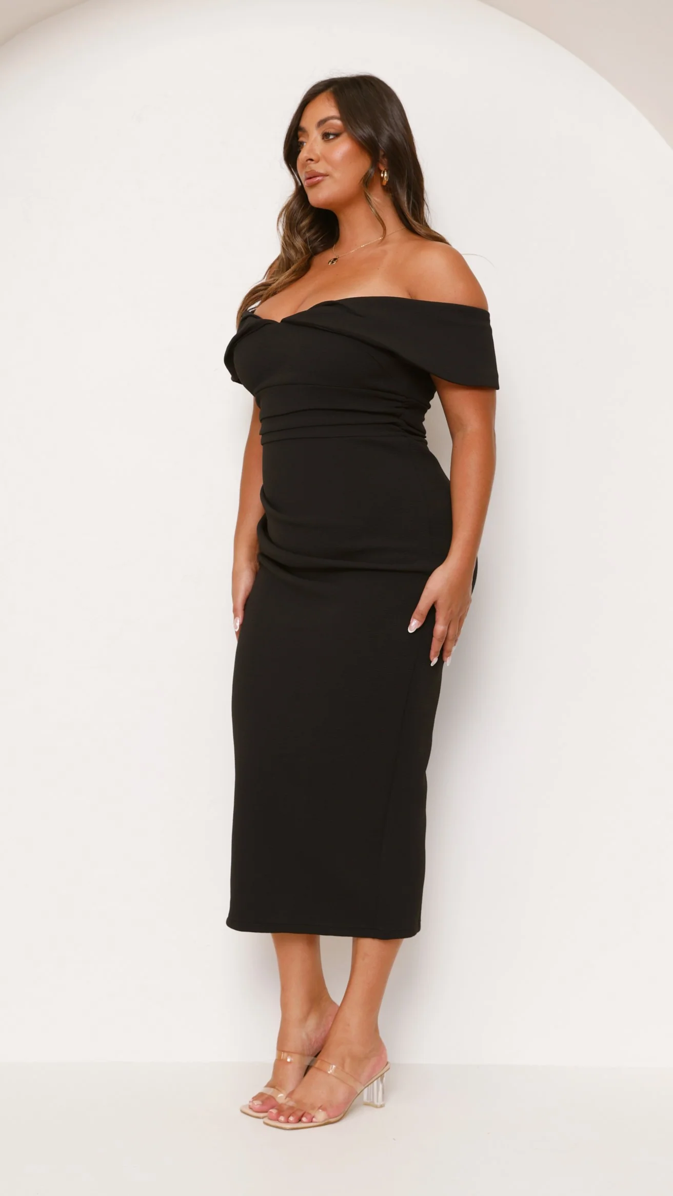 Holly Midi Dress - Black