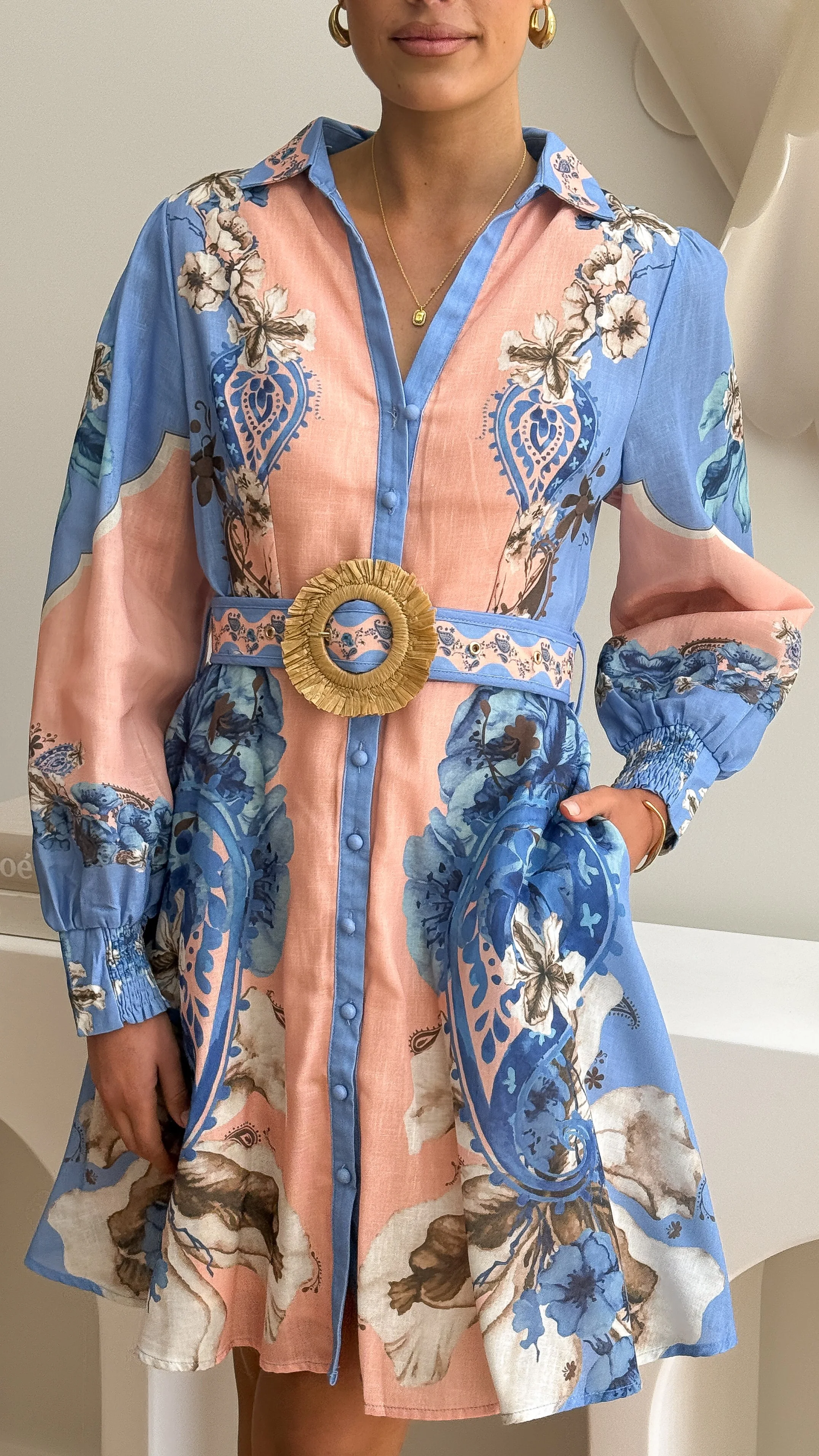 Atiah Mini Dress - Willow Blue