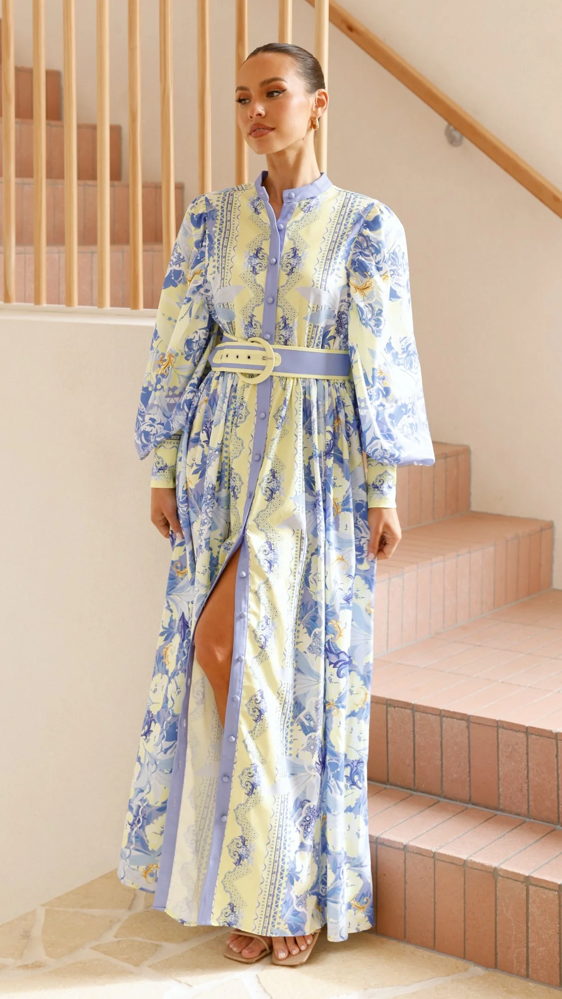 Kalliope Maxi Dress - Blue/Yellow