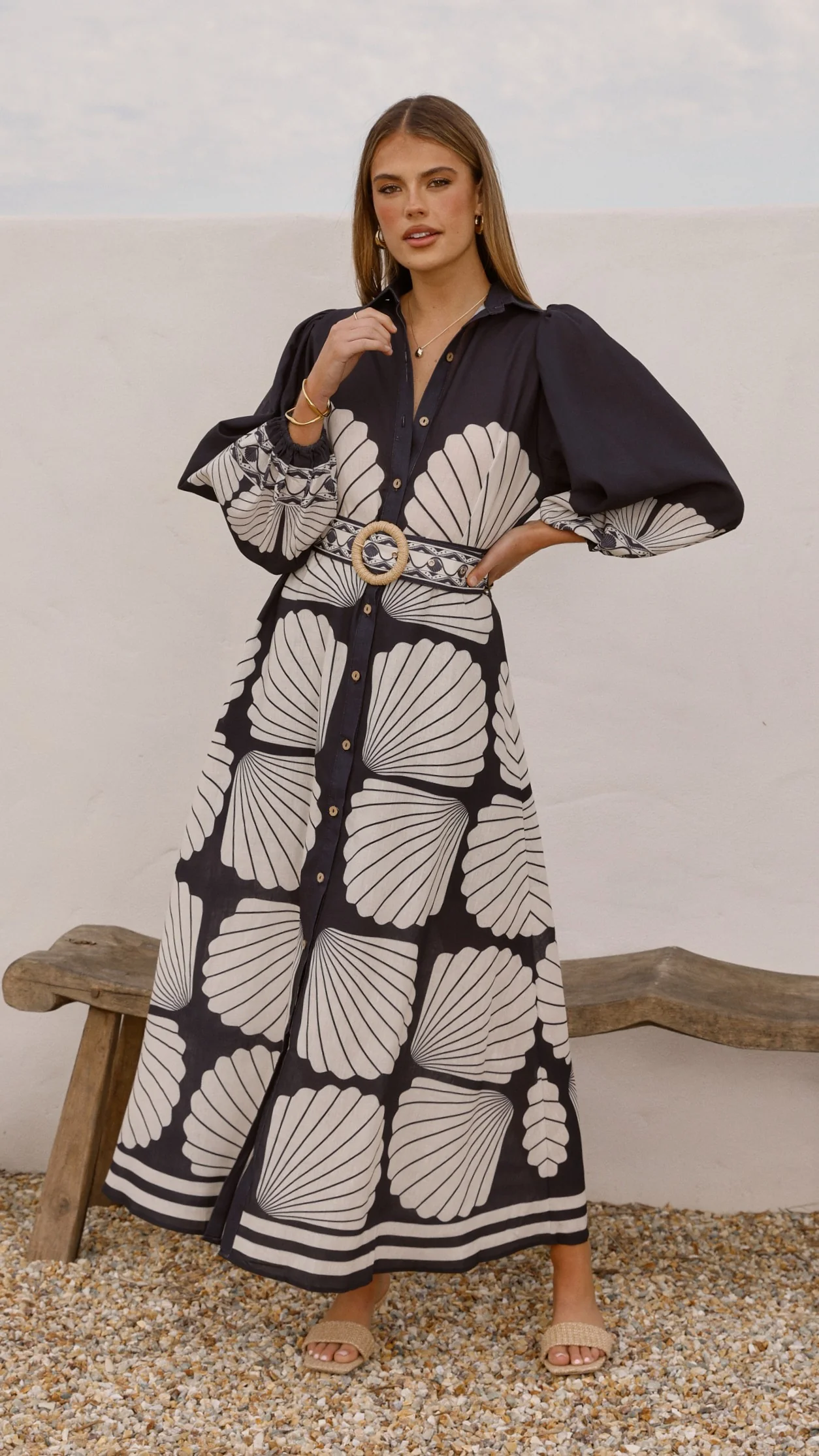 Cheyenne Long Sleeve Maxi Dress - Black