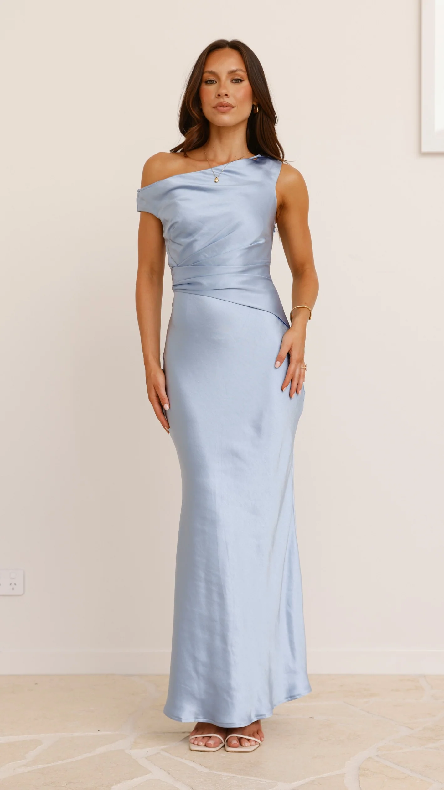 Auria Off Shoulder Maxi Dress - Blue
