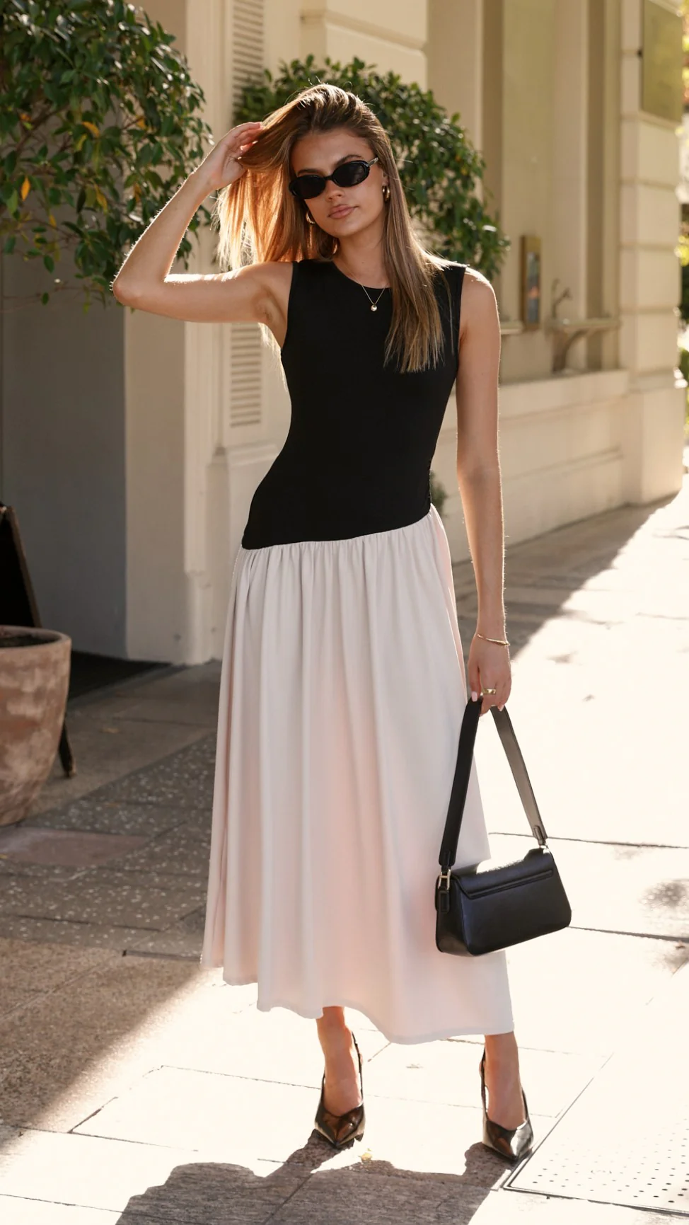 Darlita Maxi Dress - Black / Nude