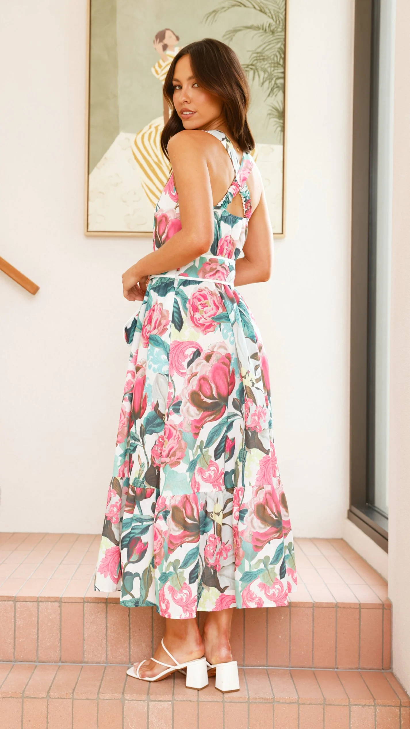 Reba Maxi Dress - Pink/Green Floral