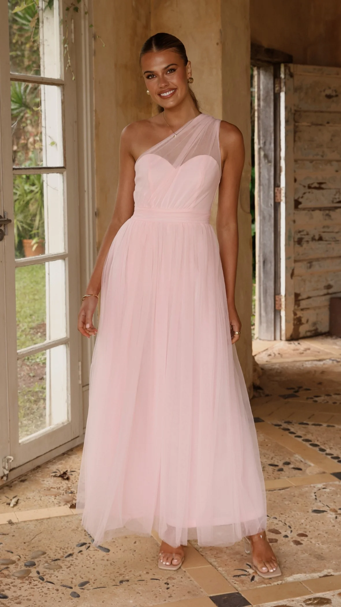 Talissa Tulle Maxi Dress - Pink