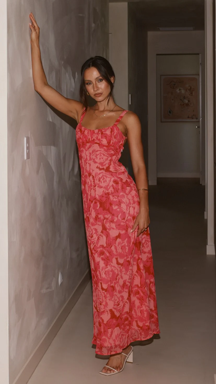 Margo Midi Dress - Pink Floral