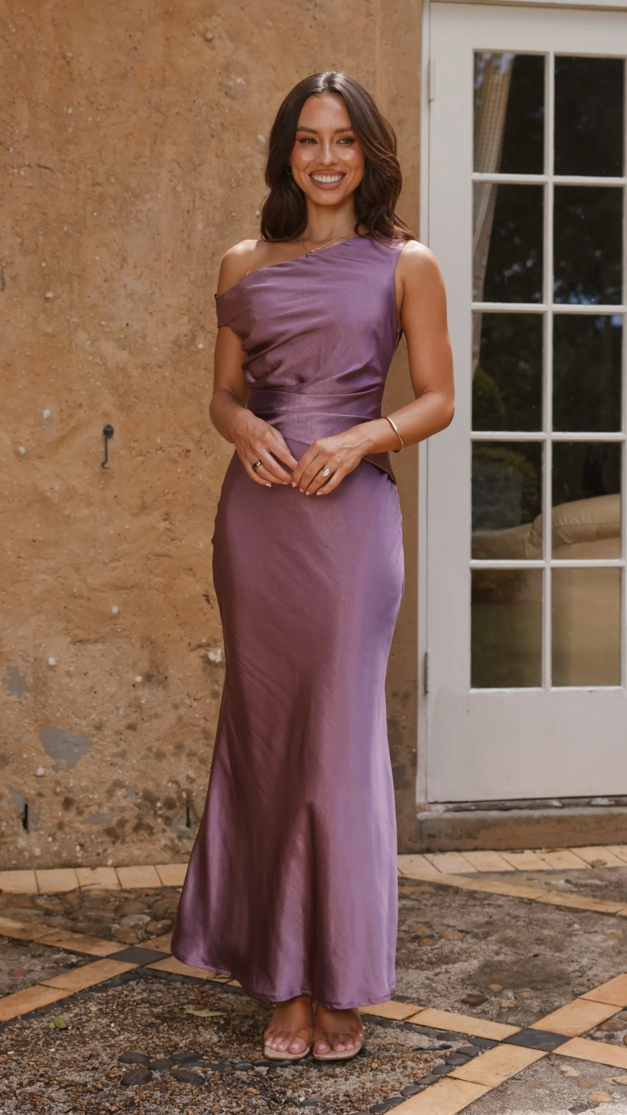 Auria Off Shoulder Maxi Dress - Plum