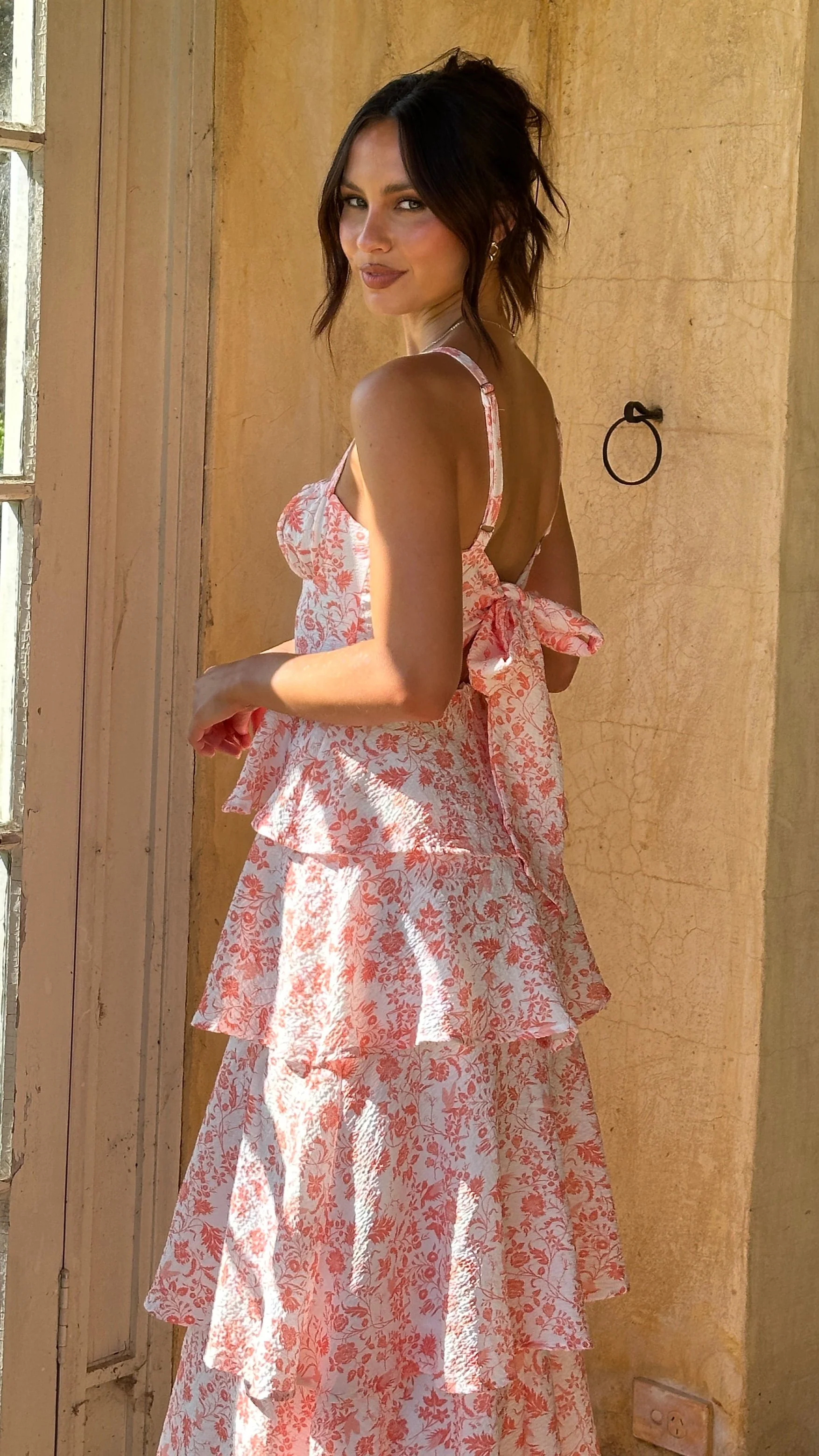 Page Maxi Dress - Peach Floral