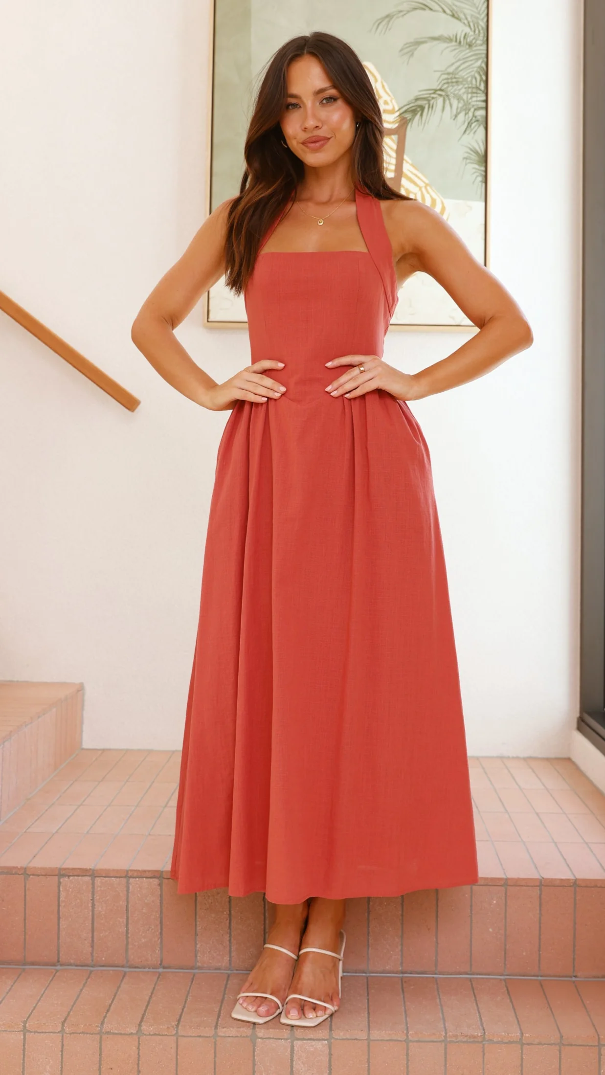 Caden Maxi Dress - Rust