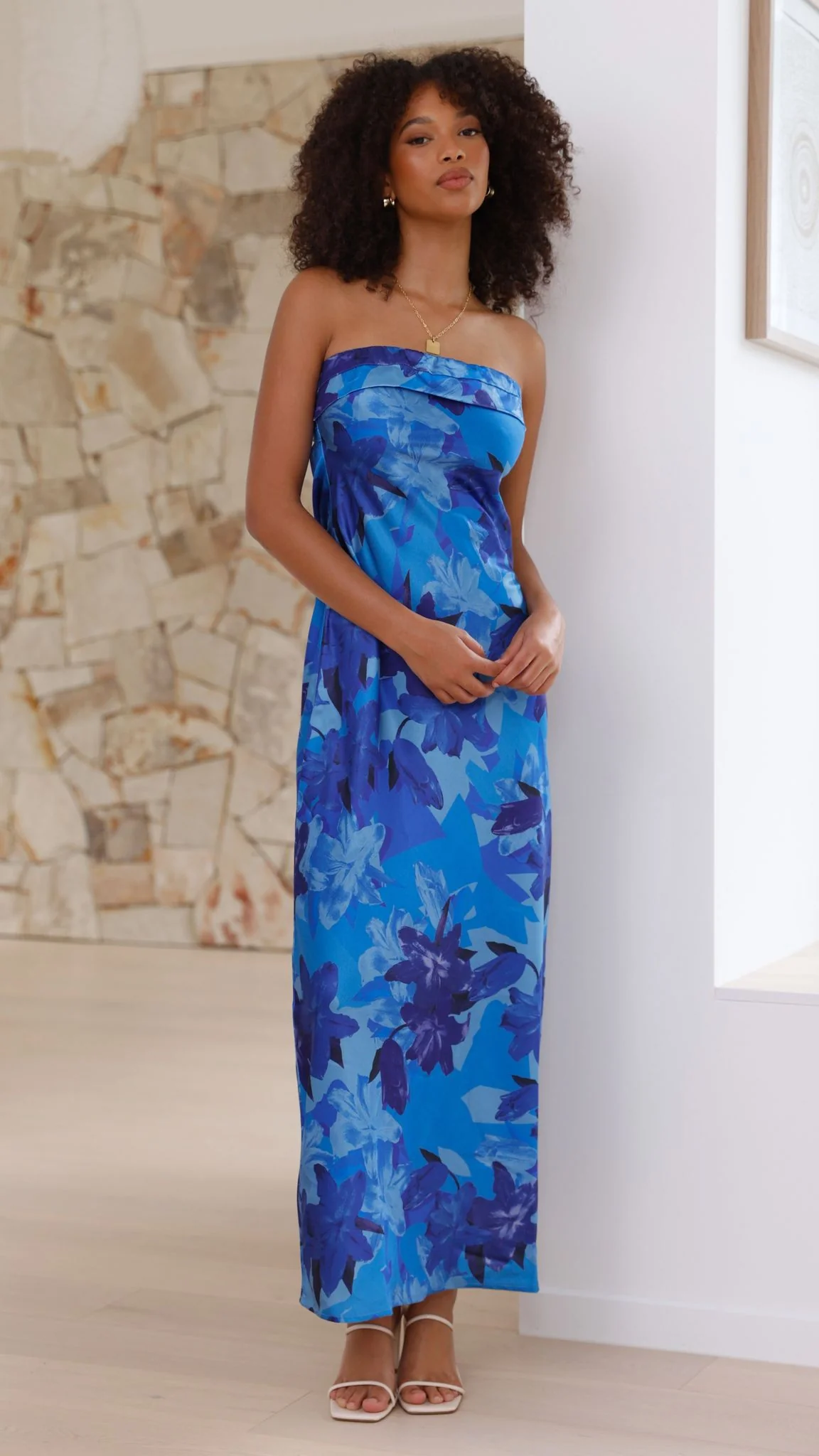 Miya Maxi Dress - Blue Floral