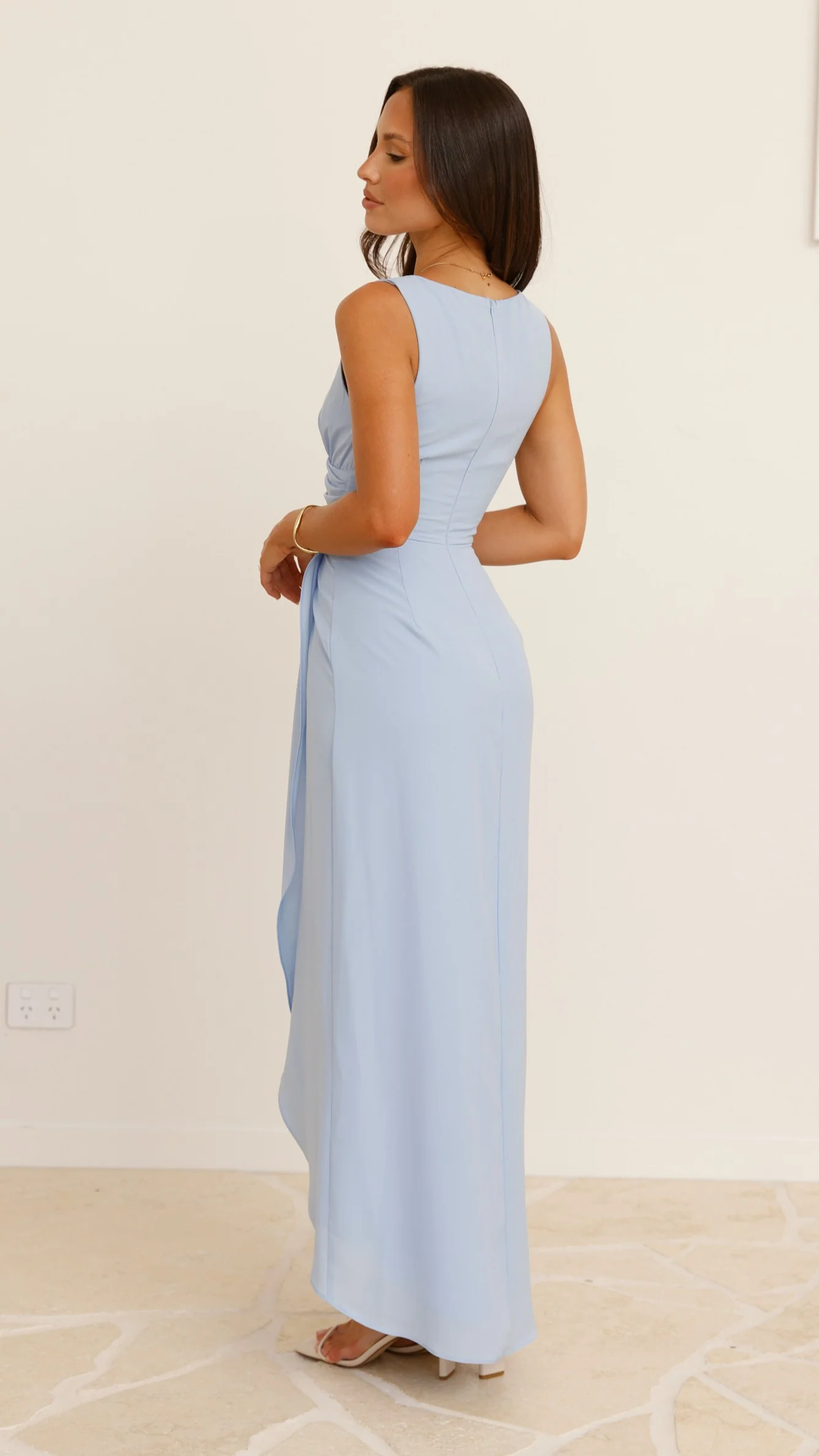 Pamela V Neck Maxi Dress - Blue