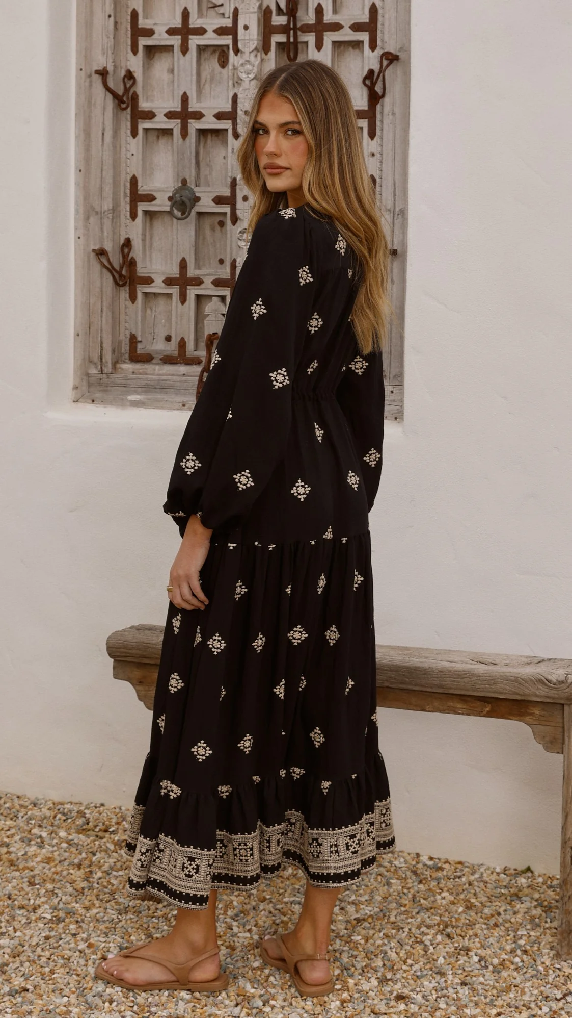 Ellarose Maxi Dress - Black/Beige