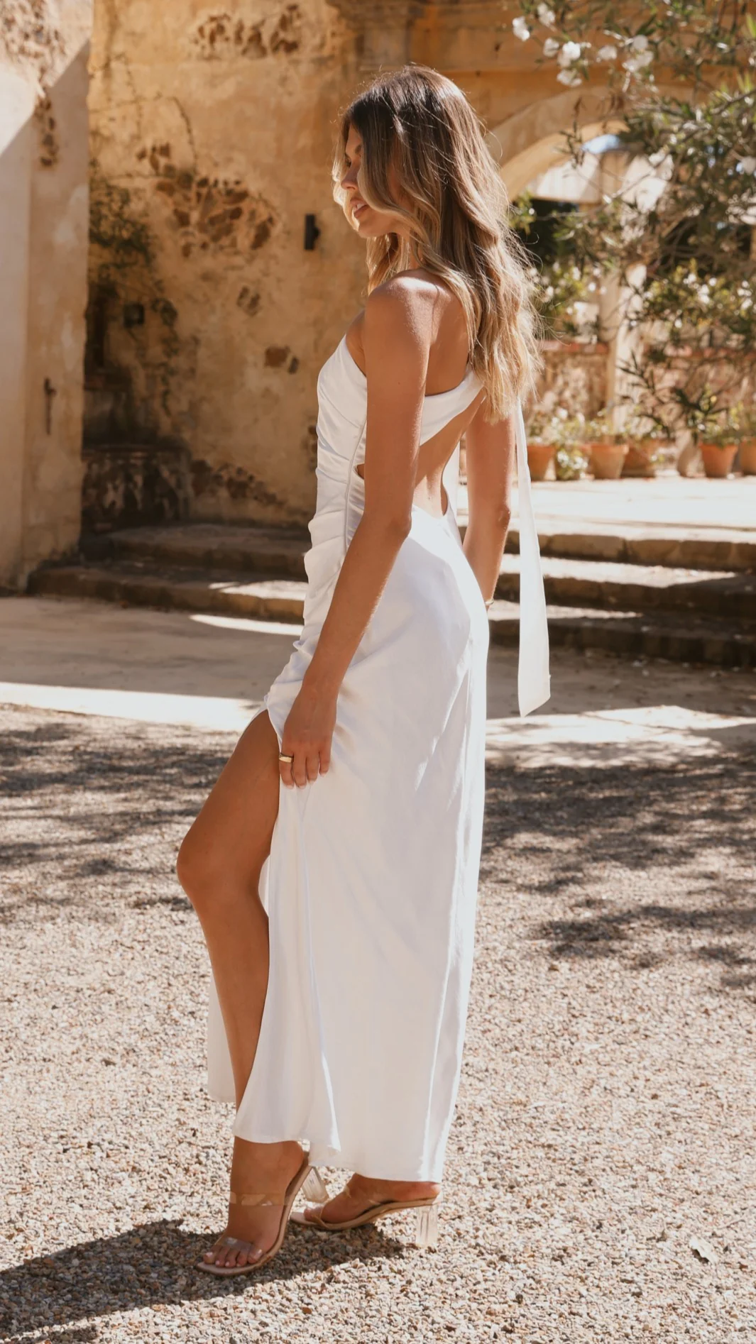Halle One Shoulder Maxi Dress - Ivory