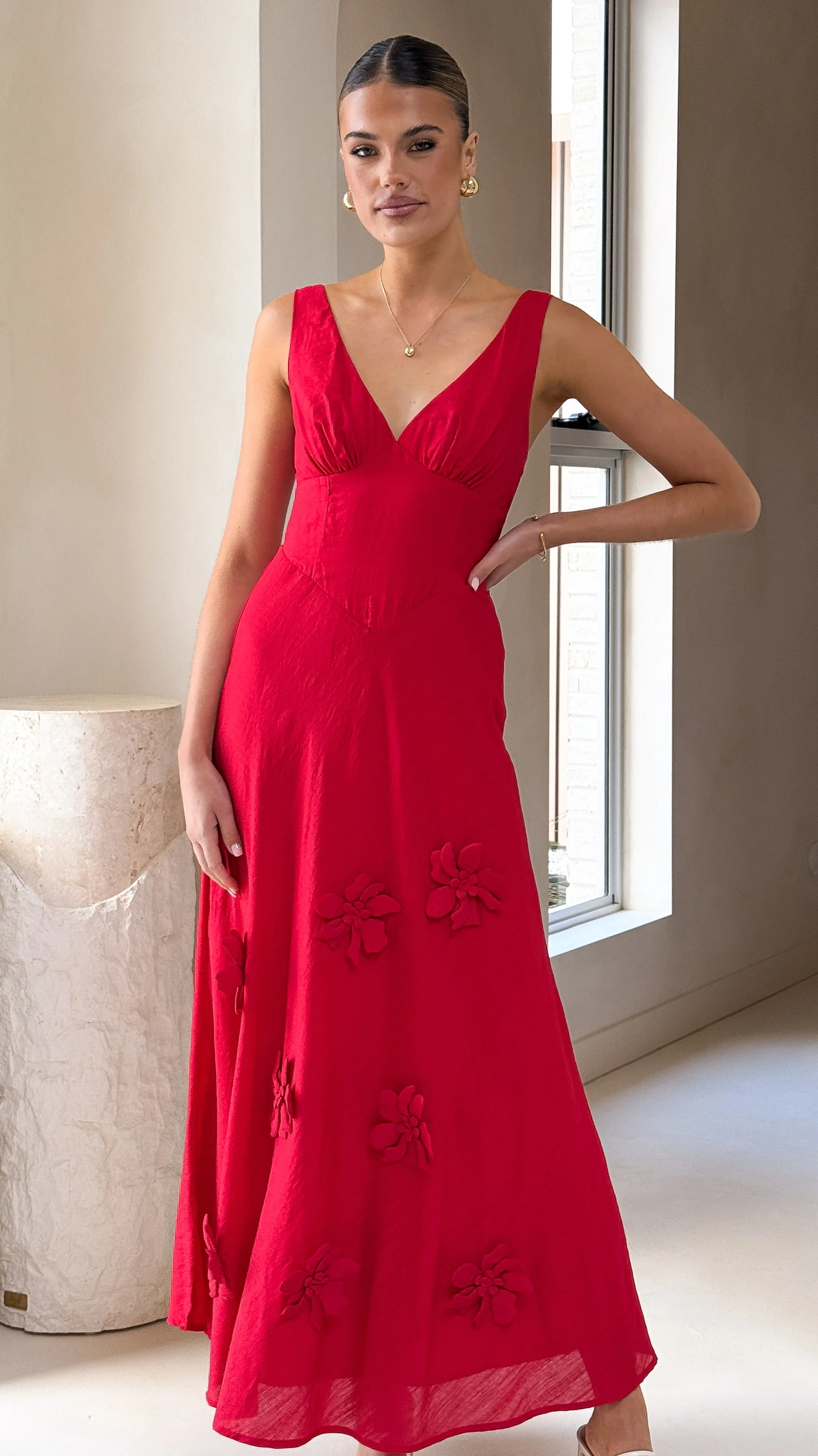 Lavara Maxi Dress - Red