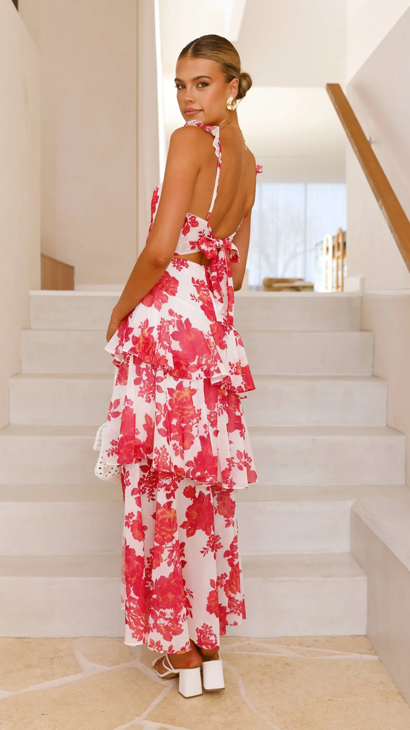 Achelle Maxi Dress - Red Floral