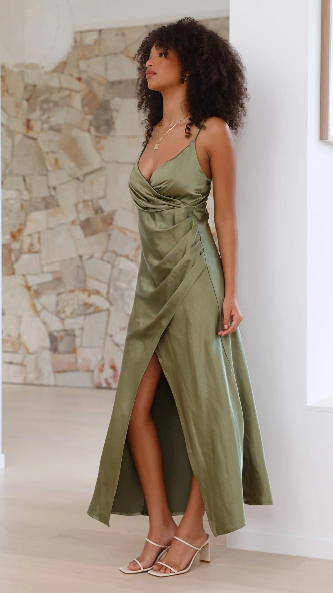 Elsa Midi Dress - Olive