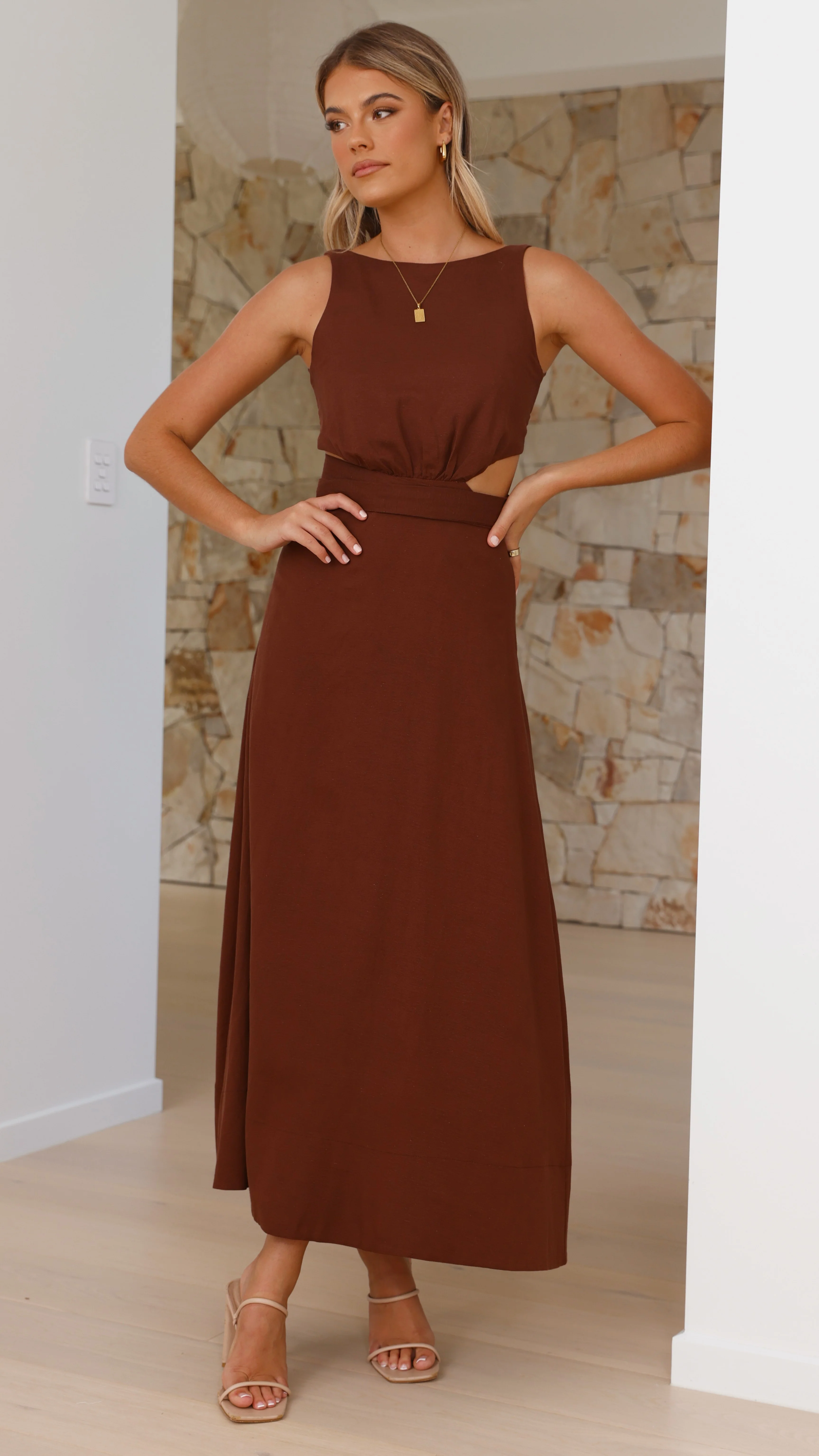 Kimberley Maxi Dress - Chocolate